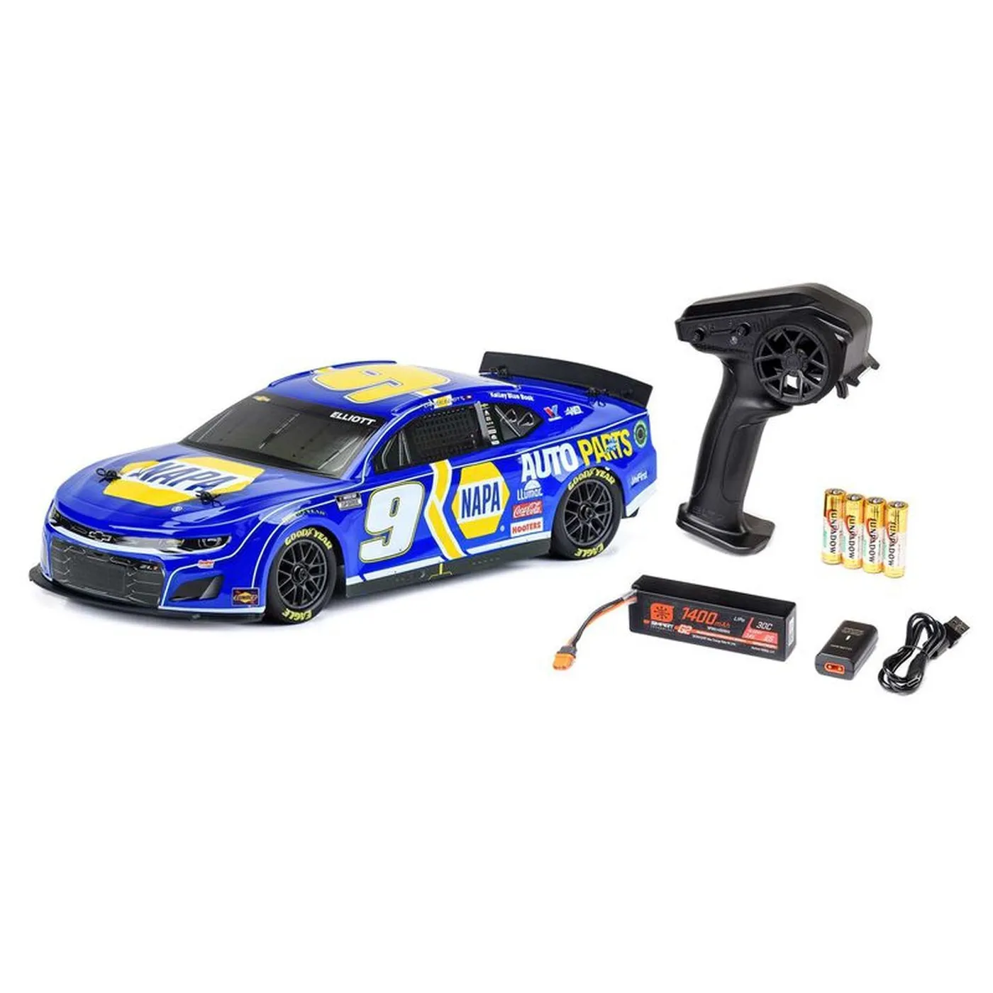 Hendrick Motorsports Chase Elliott #9 NAPA Chevrolet Camaro - Losi NASCAR RC Race Car Ready-to-Race - 1/12 Scale AWD Remote Control Car