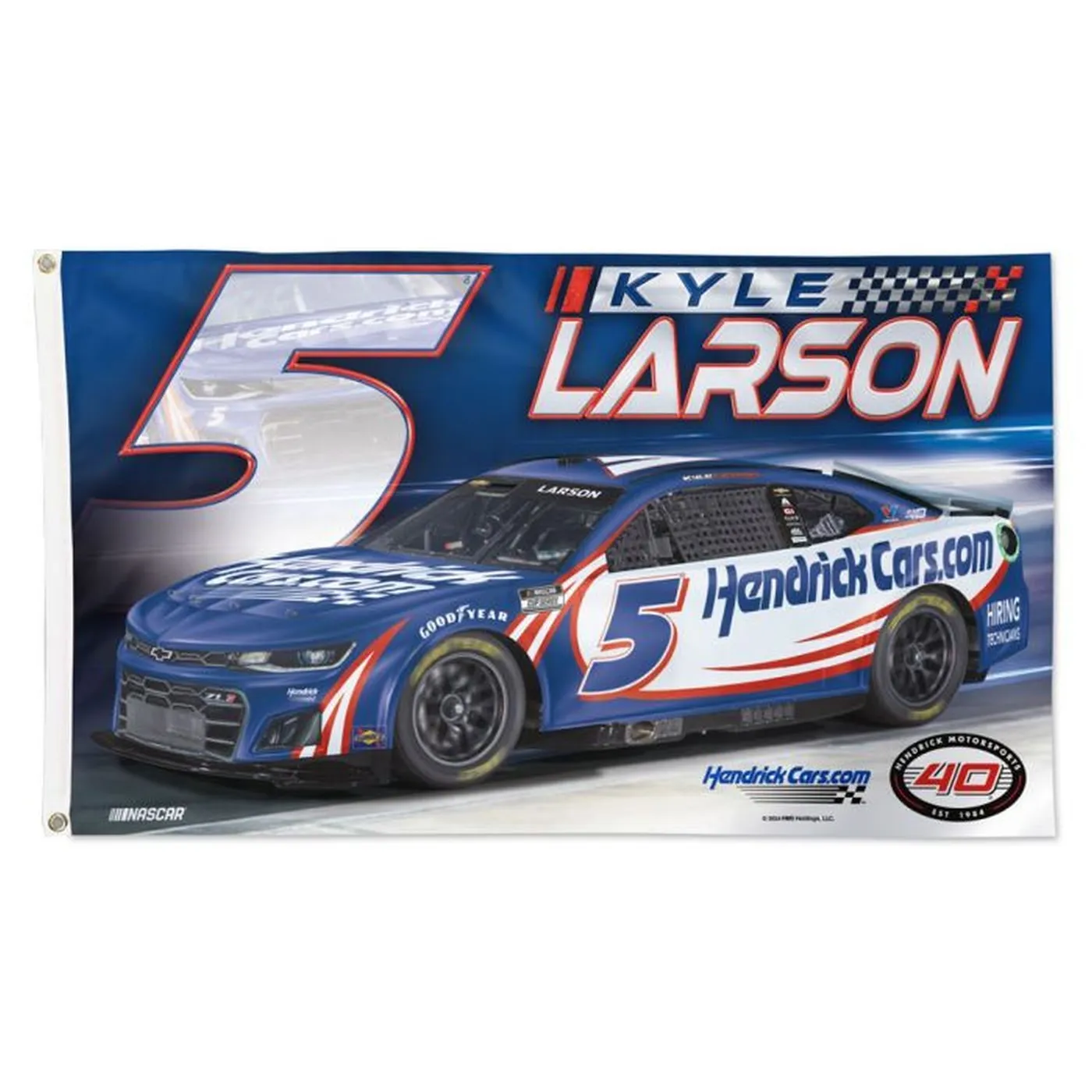 Hendrick Motorsports Kyle Larson #5 2024 HendrickCars.com Deluxe 3' x 5' Flag