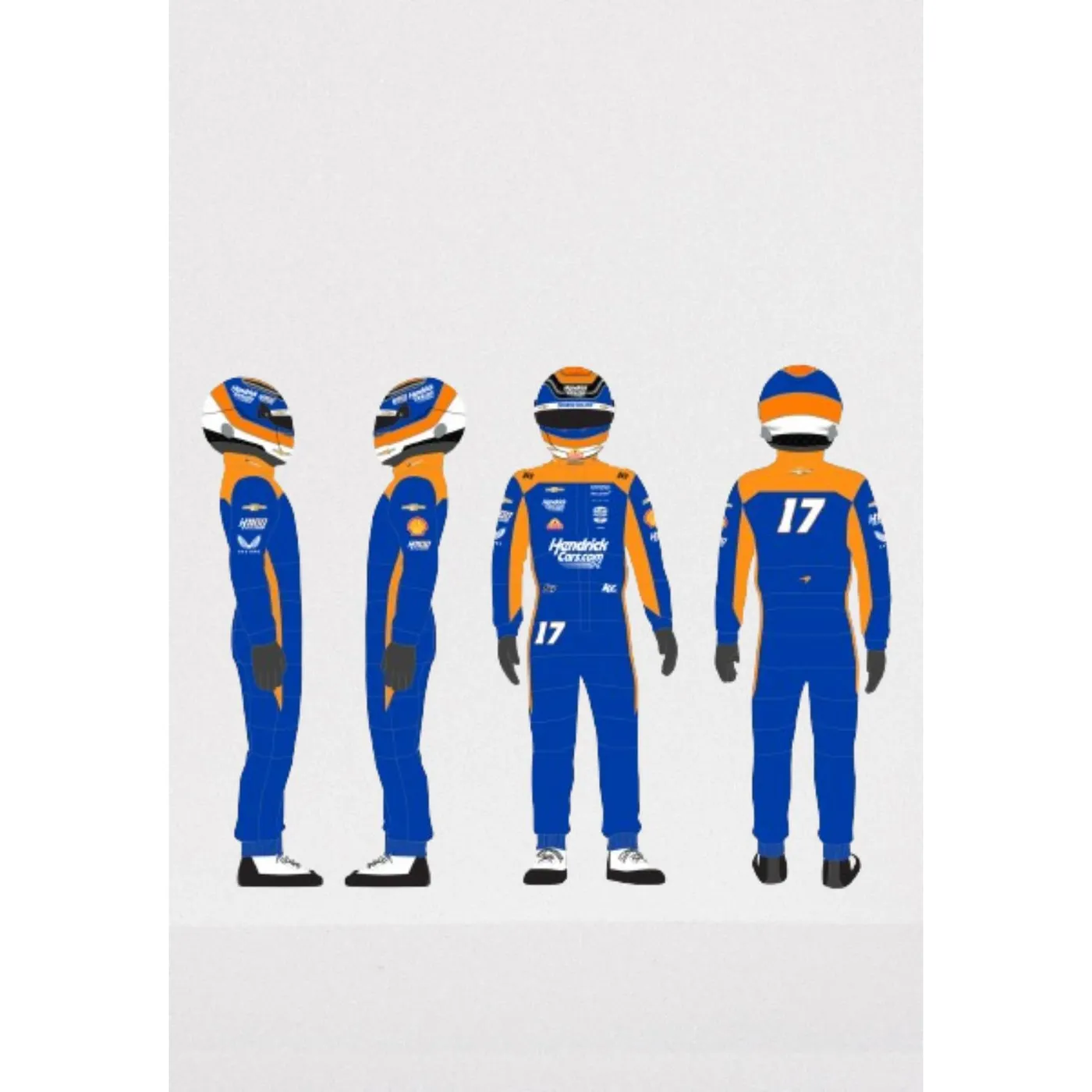 Hendrick Motorsports Kyle Larson #17 2024 HendrickCars.com Indy Car Indianapolis 500 Driver Figure
