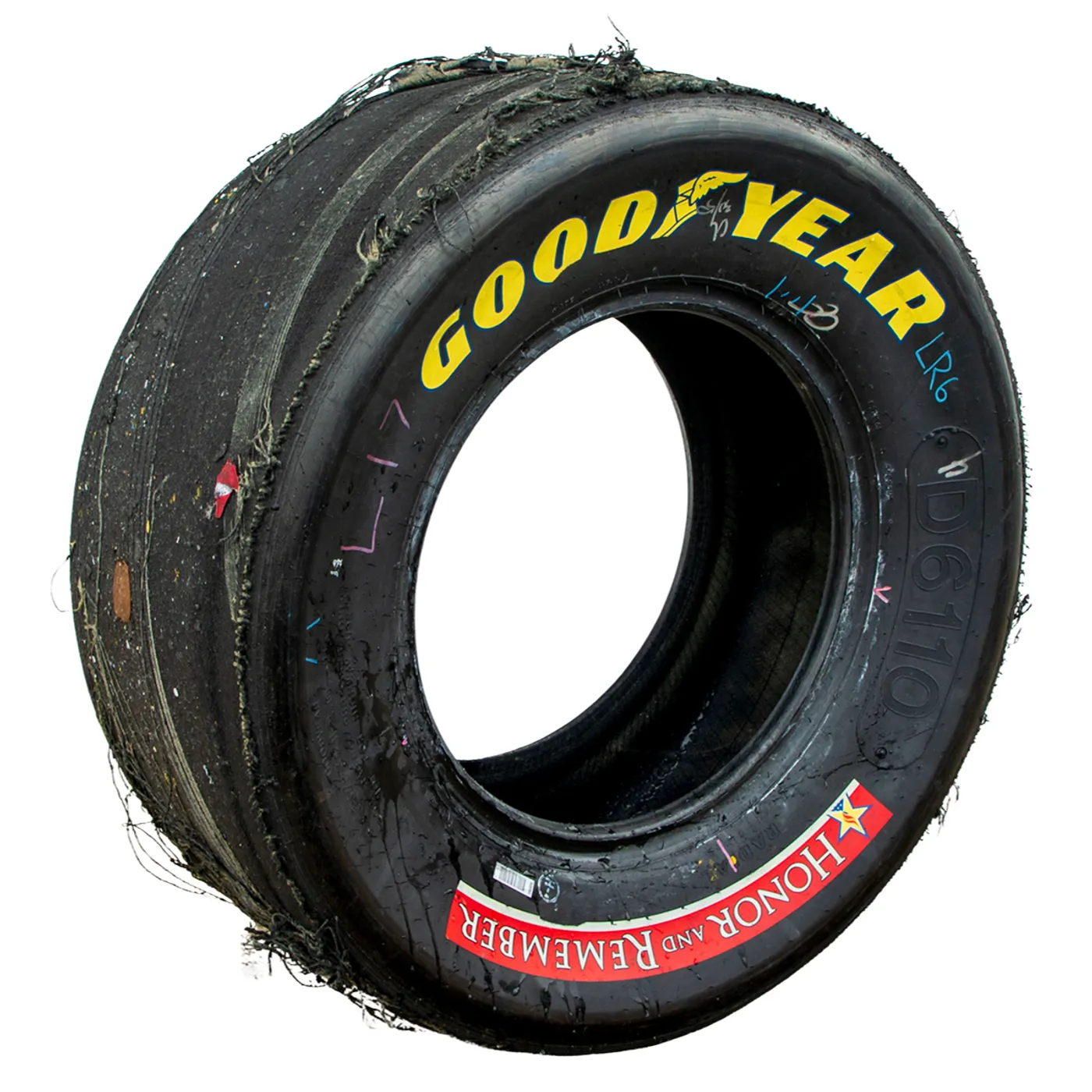 Hendrick Motorsports Race Used 2024 Chase Elliott #17 LR Victory Lane Tire - Charlotte Xfinity Win