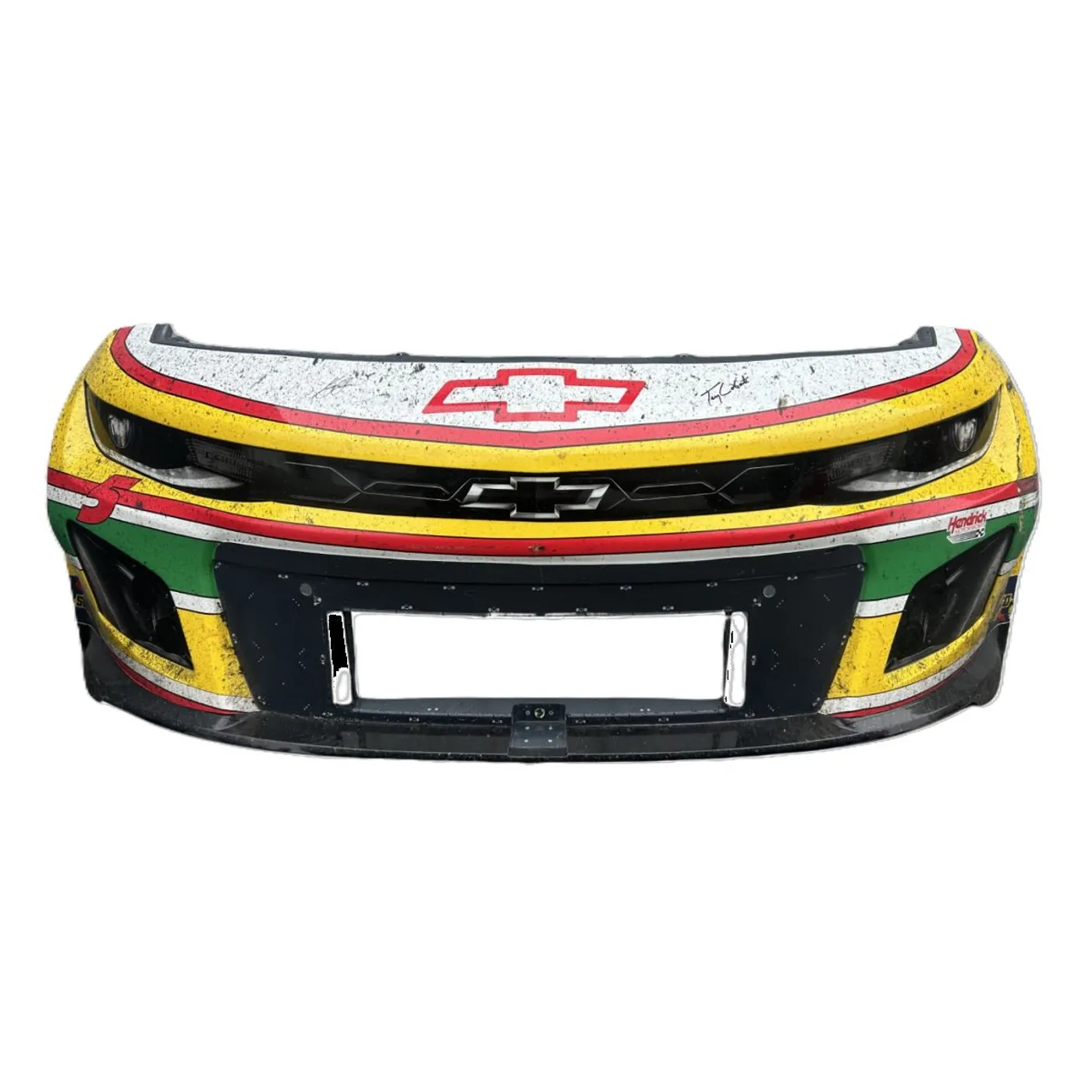 Hendrick Motorsports DUAL AUTOGRAPHED Race Used 2024 Kyle Larson/Terry Labonte #5 HendrickCars.com Nose - Darlington 1
