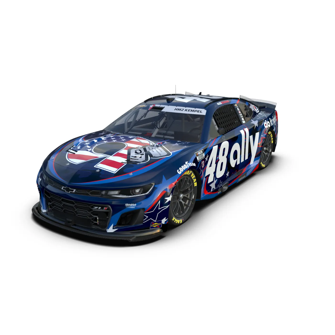 Hendrick Motorsports AUTOGRAPHED Alex Bowman #48 2025 Ally Salutes 1:24 ELITE Die-Cast
