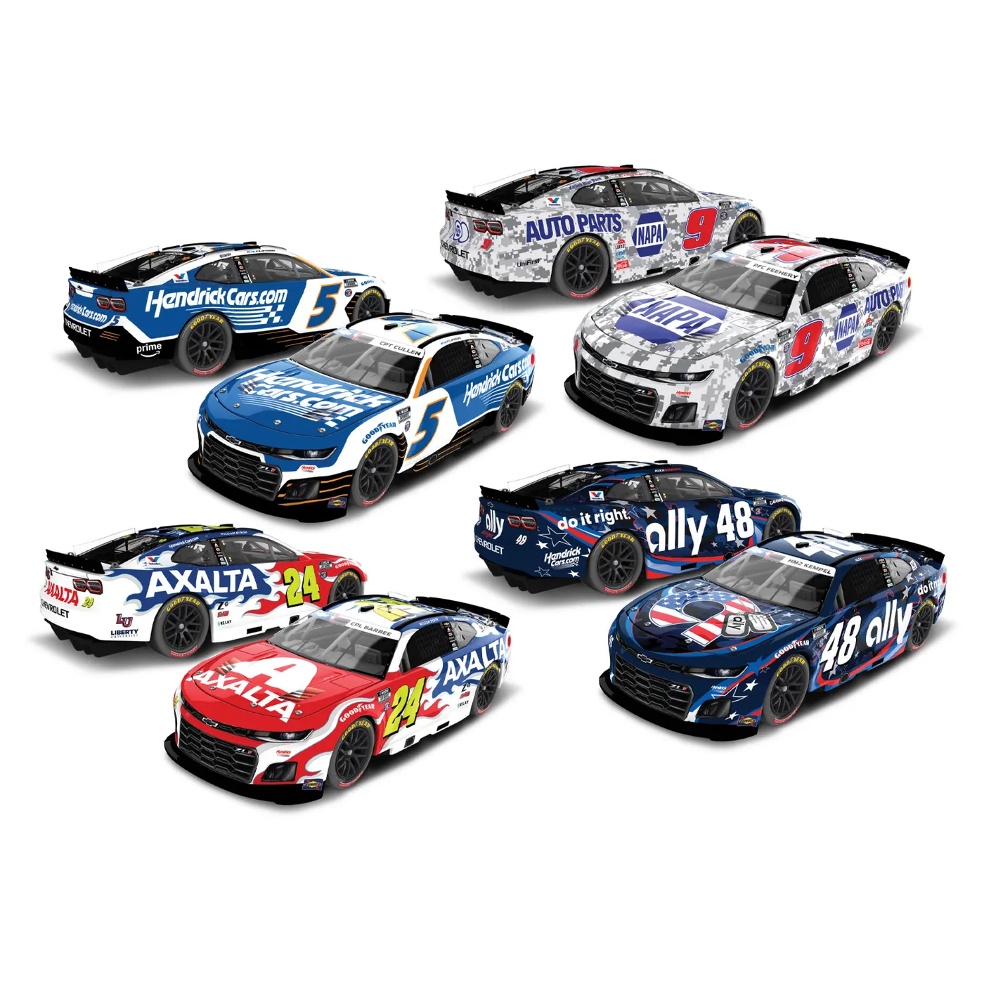 Hendrick Motorsports 2025 Patriotic 1:64 Die-Cast Four-Car Set