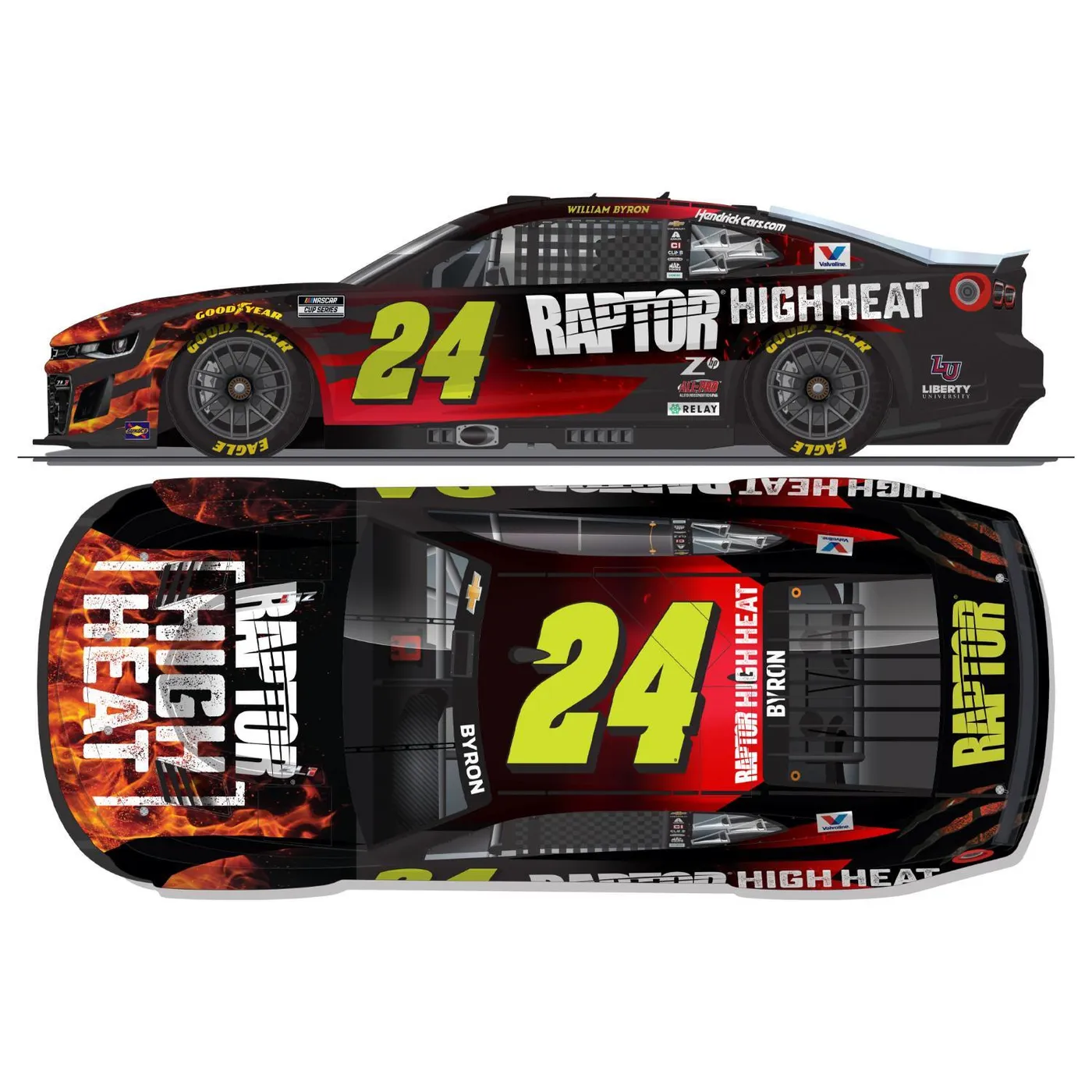 Hendrick Motorsports William Byron #24 2025 Raptor High Heat 1:24 HO Die-Cast