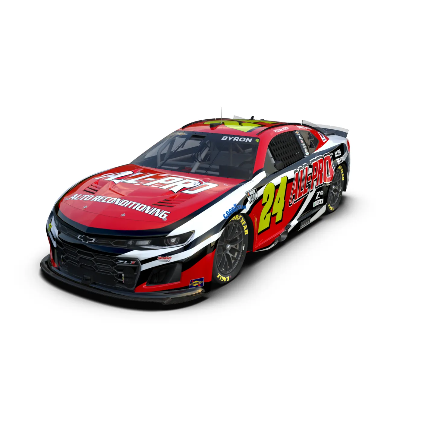 Hendrick Motorsports AUTOGRAPHED William Byron #24 2025 All-Pro 1:24 ELITE Die-Cast