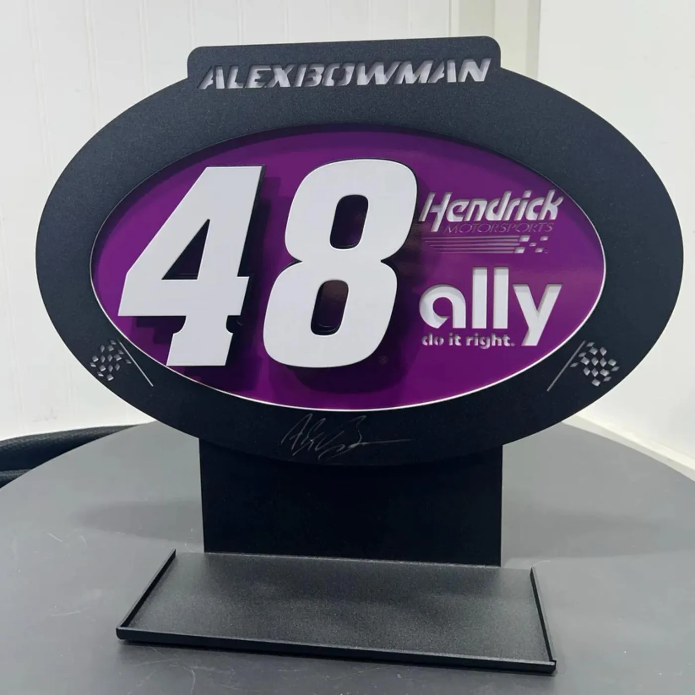 Hendrick Motorsports Alex Bowman #48 Oval 3D Sheet Metal Diecast Display