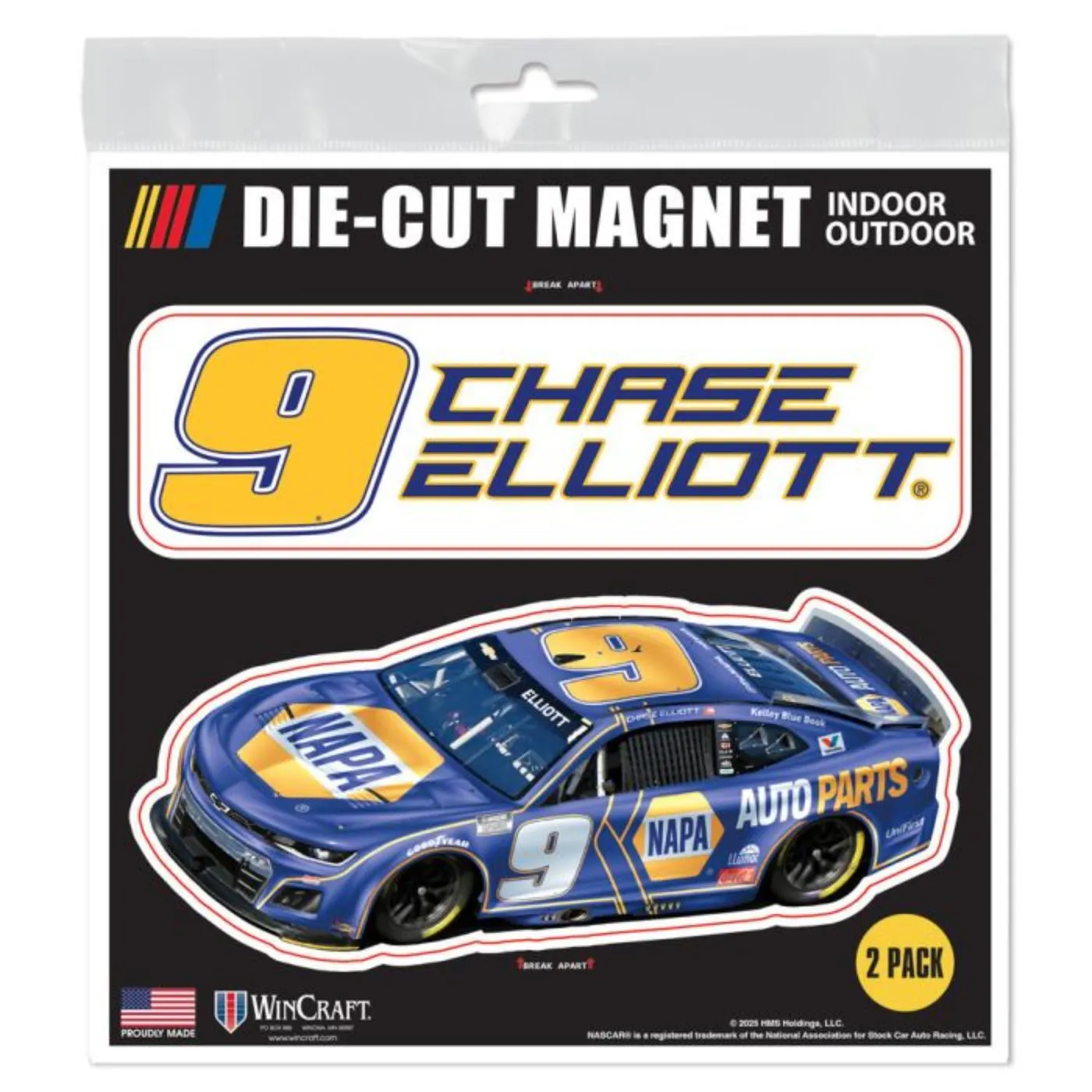 Hendrick Motorsports Chase Elliott #9 NAPA 6" x 6" Outdoor Magnets
