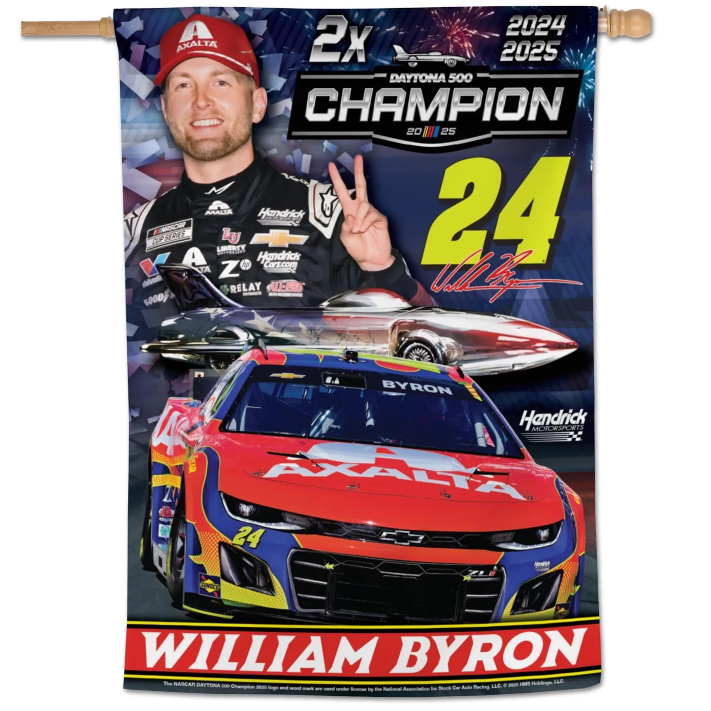 Hendrick Motorsports William Byron #24 2025 Daytona 500 RACE WIN Vertical Banner