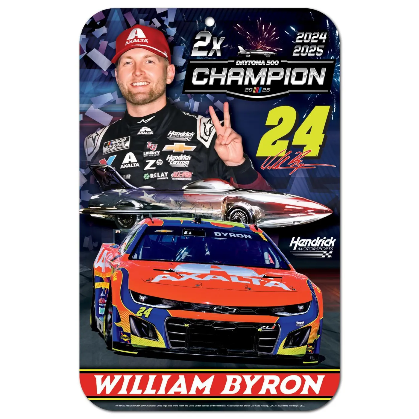 Hendrick Motorsports William Byron #24 2025 Daytona 500 RACE WIN 11" x 17" Sign