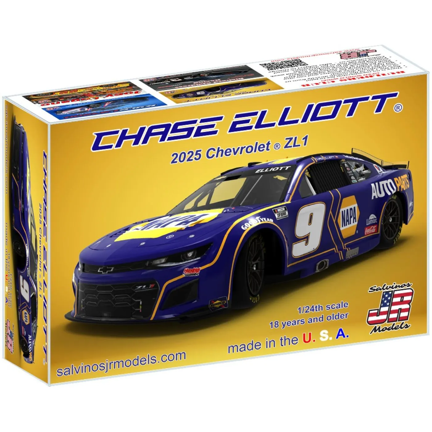 Hendrick Motorsports Chase Elliott #9 2025 NAPA Primary Paint Scheme 1:24 Model Car Kit