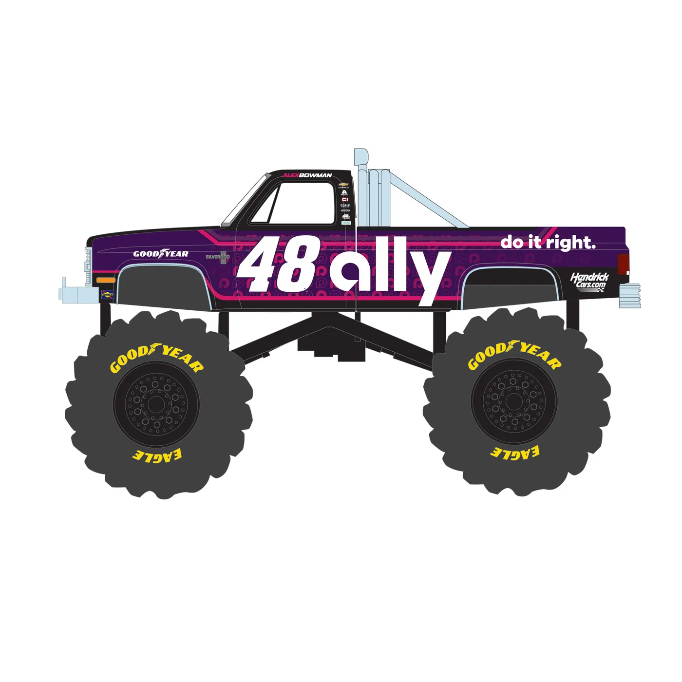 Hendrick Motorsports Tribute Edition  1984 Chevrolet Silverado Monster Truck - #48 Ally Kings of Crunch 1:64