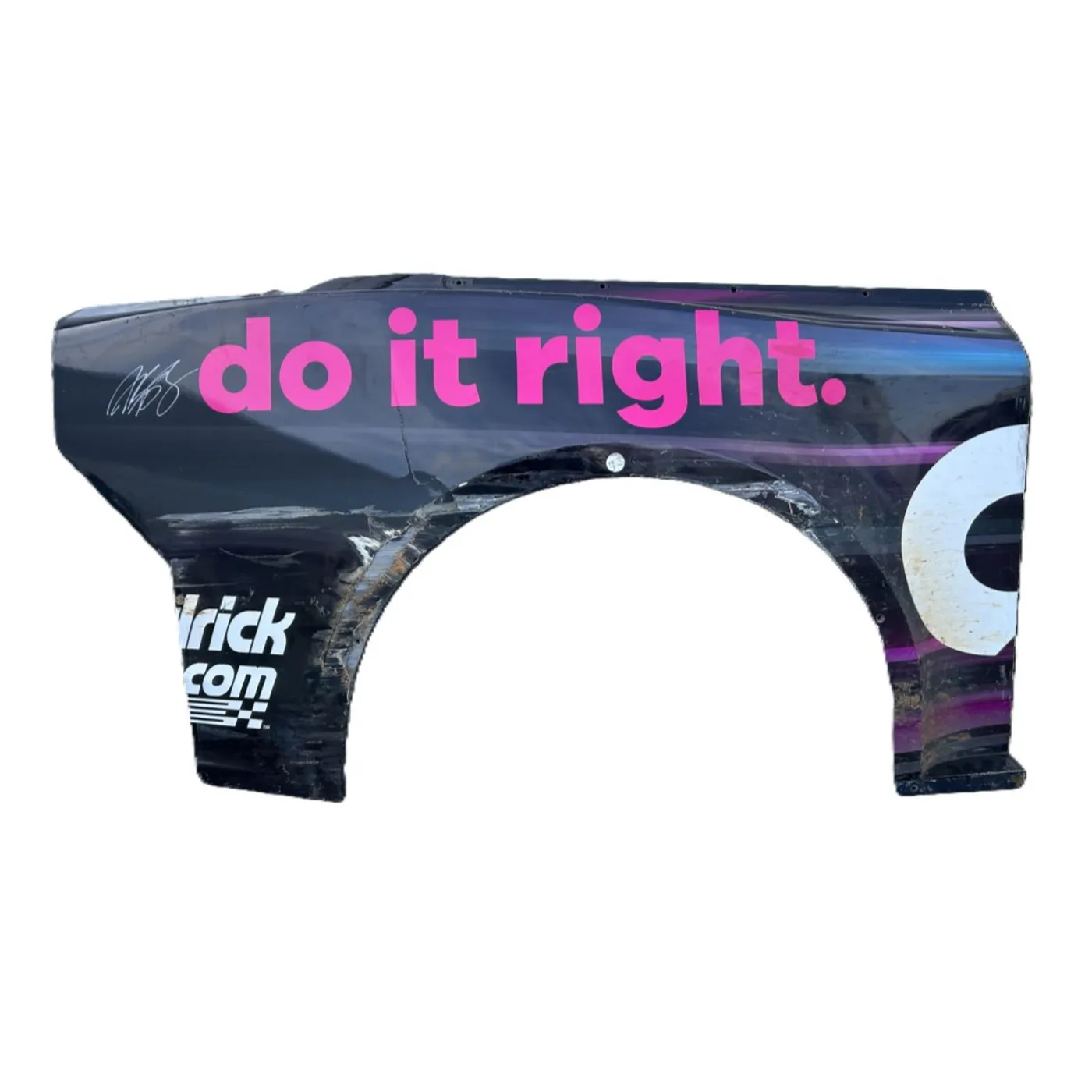 Hendrick Motorsports AUTOGRAPHED Race Used 2023 Alex Bowman #48 Ally Night Right Rear Quarter Panel - Bristol Dirt