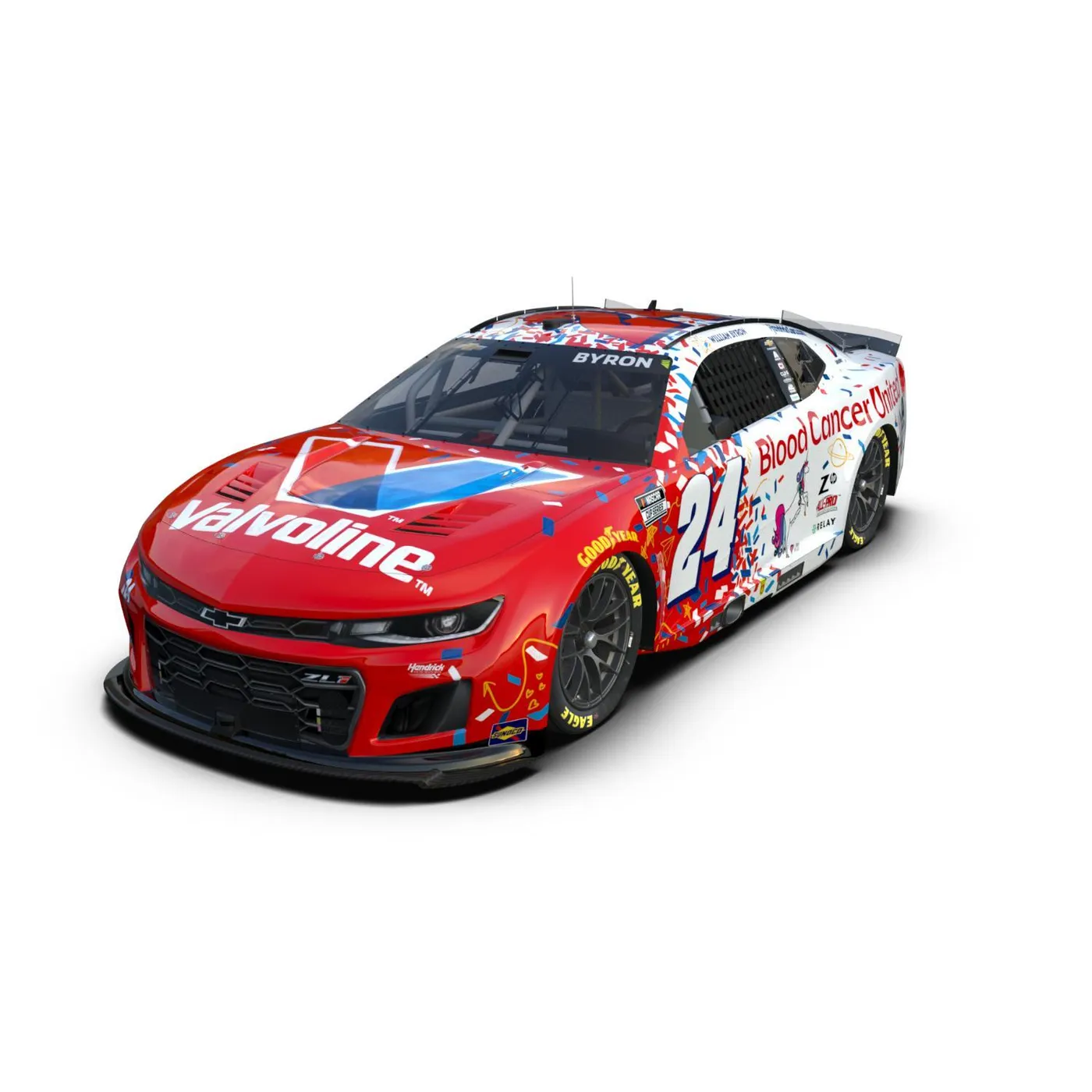 Hendrick Motorsports William Byron #24 2025 Valvoline / Blood Cancer United 1:24 HO Die-Cast