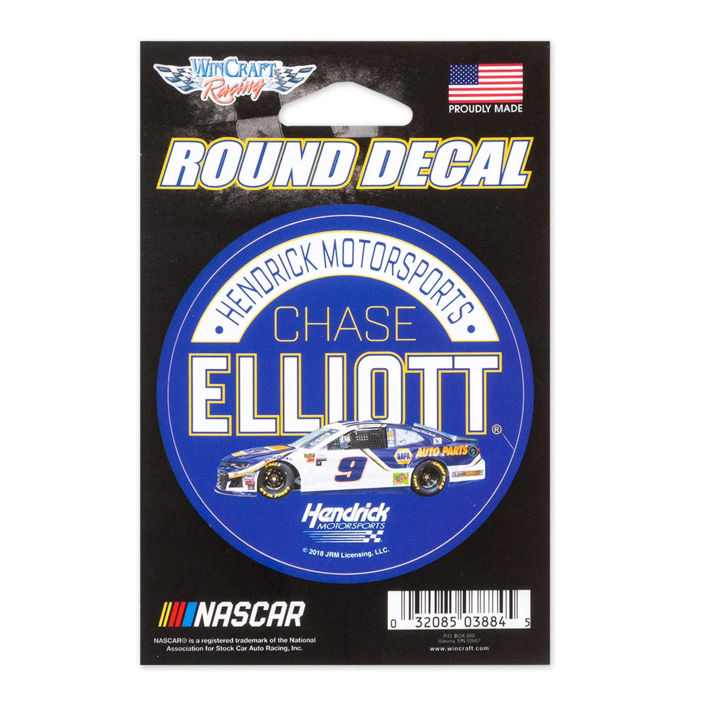 Hendrick Motorsports Chase Elliott #9 2018 NASCAR NAPA Round Decal - 3"