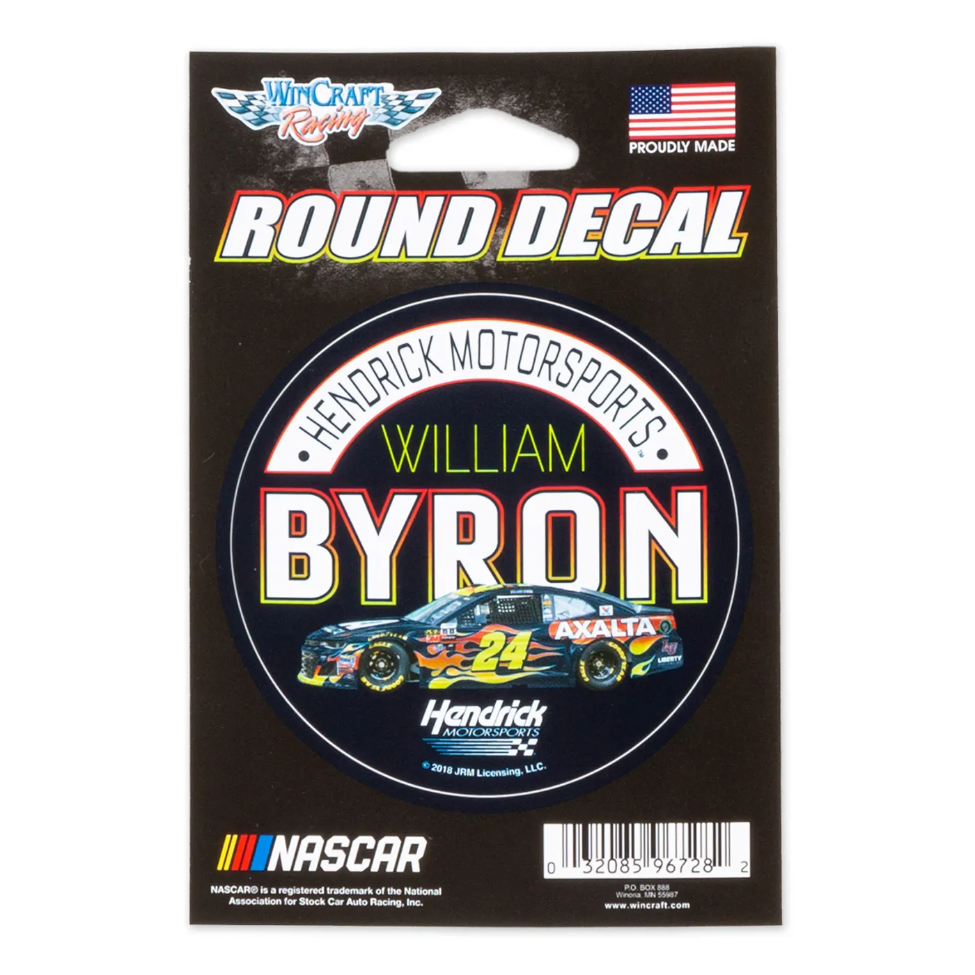 Hendrick Motorsports William Byron #24 2018 NASCAR Round Decal - 3"