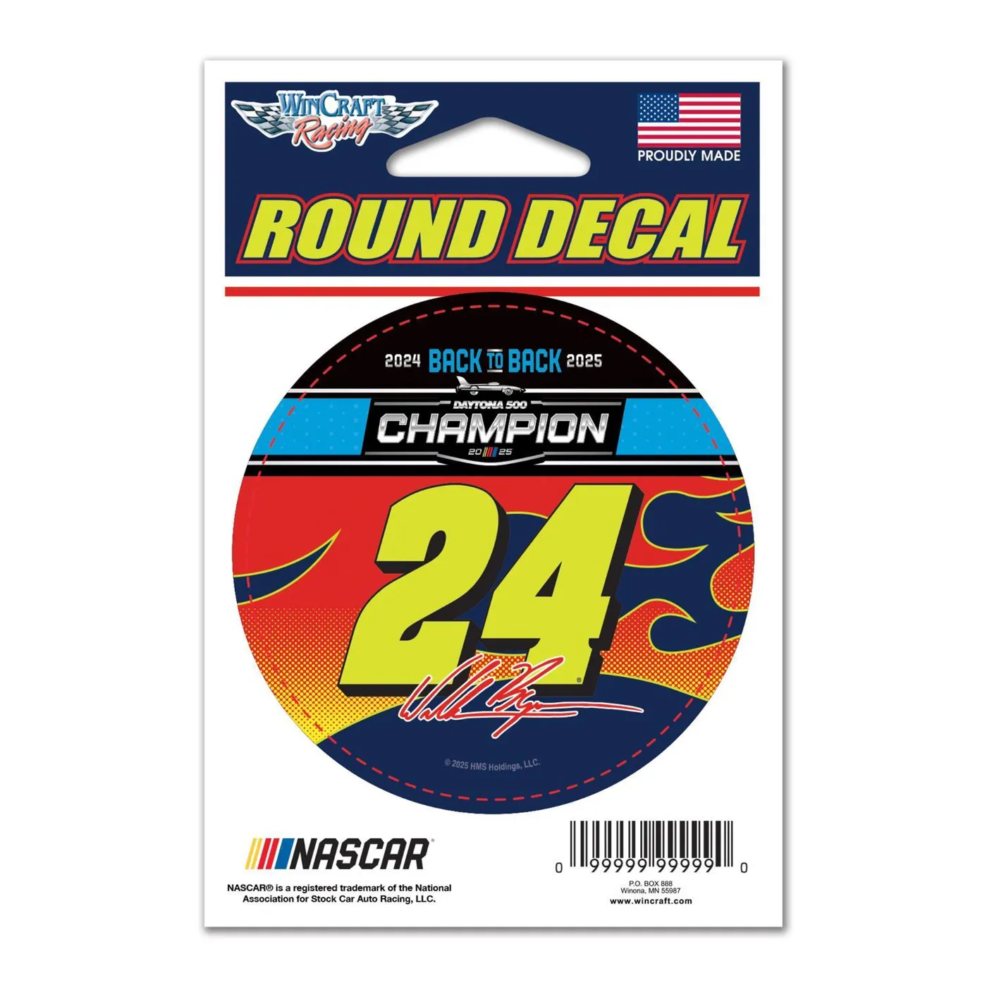 Hendrick Motorsports William Byron #24 2025 Daytona 500 RACE WIN 3" Round Decal