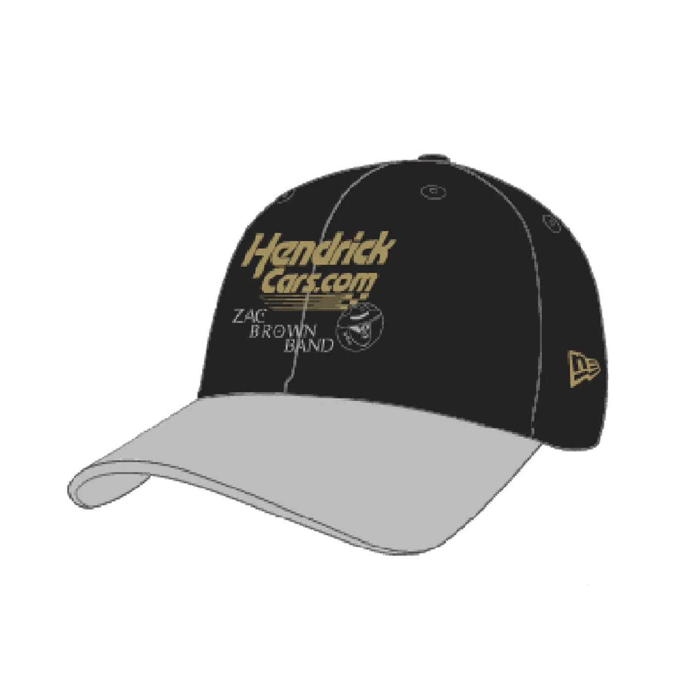 Hendrick Motorsports Kyle Larson #5 HendrickCars.com / Zac Brown Band New Era Black & Gray 9SEVENTY SS Cap