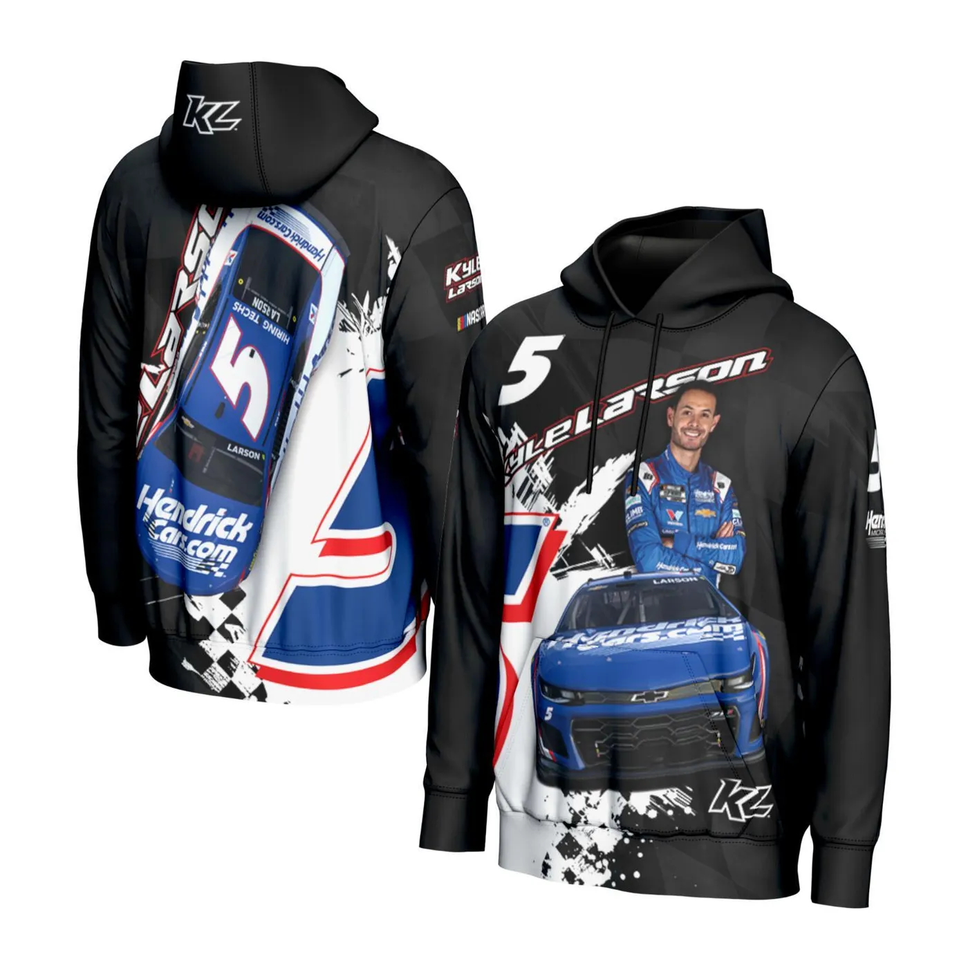 Hendrick Motorsports Kyle Larson #5 HendrickCars.com Sublimated Black Hoodie