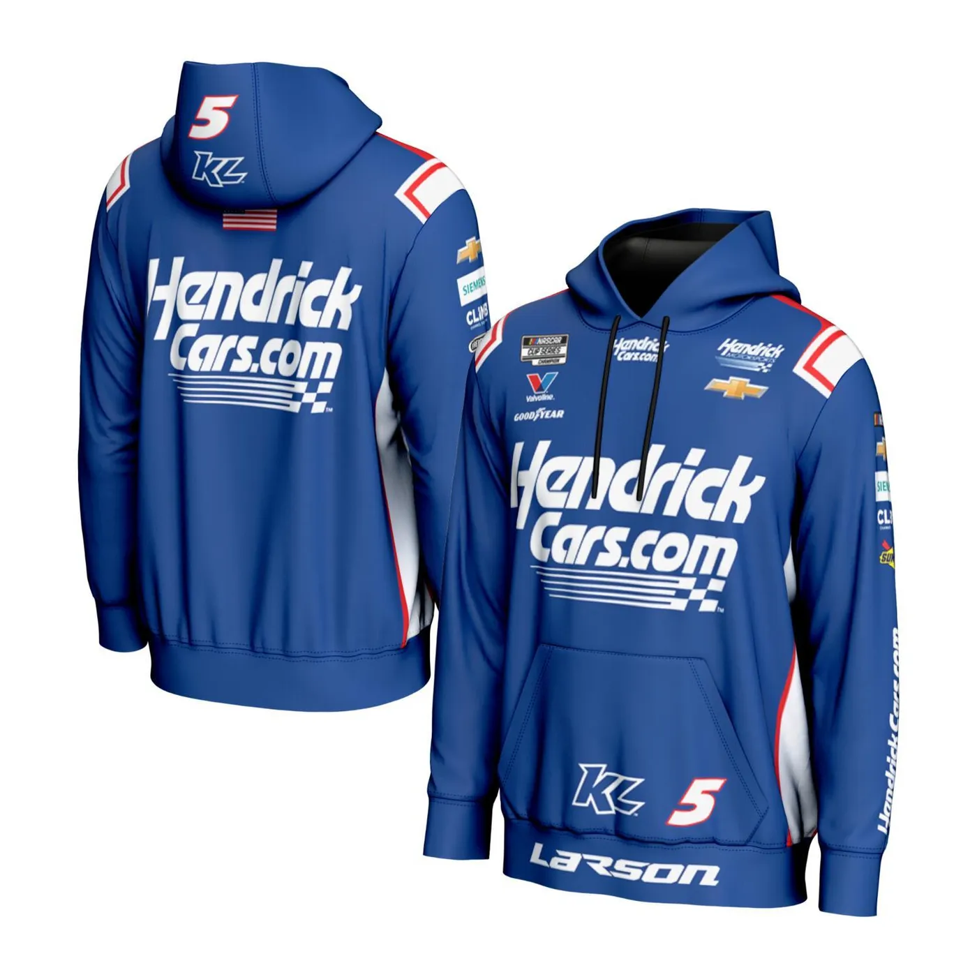 Hendrick Motorsports Kyle Larson #5 HendrickCars.com Sublimated Blue Hoodie