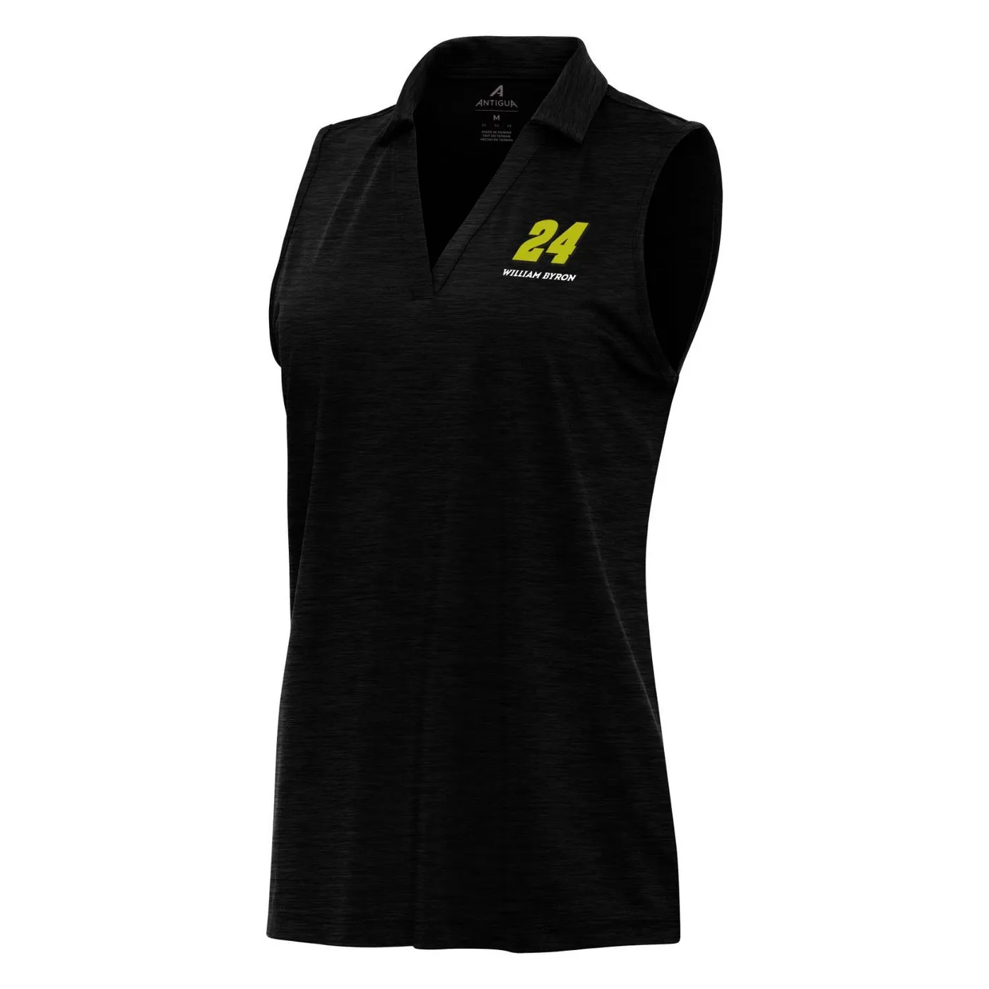 Hendrick Motorsports William Byron #24 Women's Layout Sleeveless Polo - Black Heather