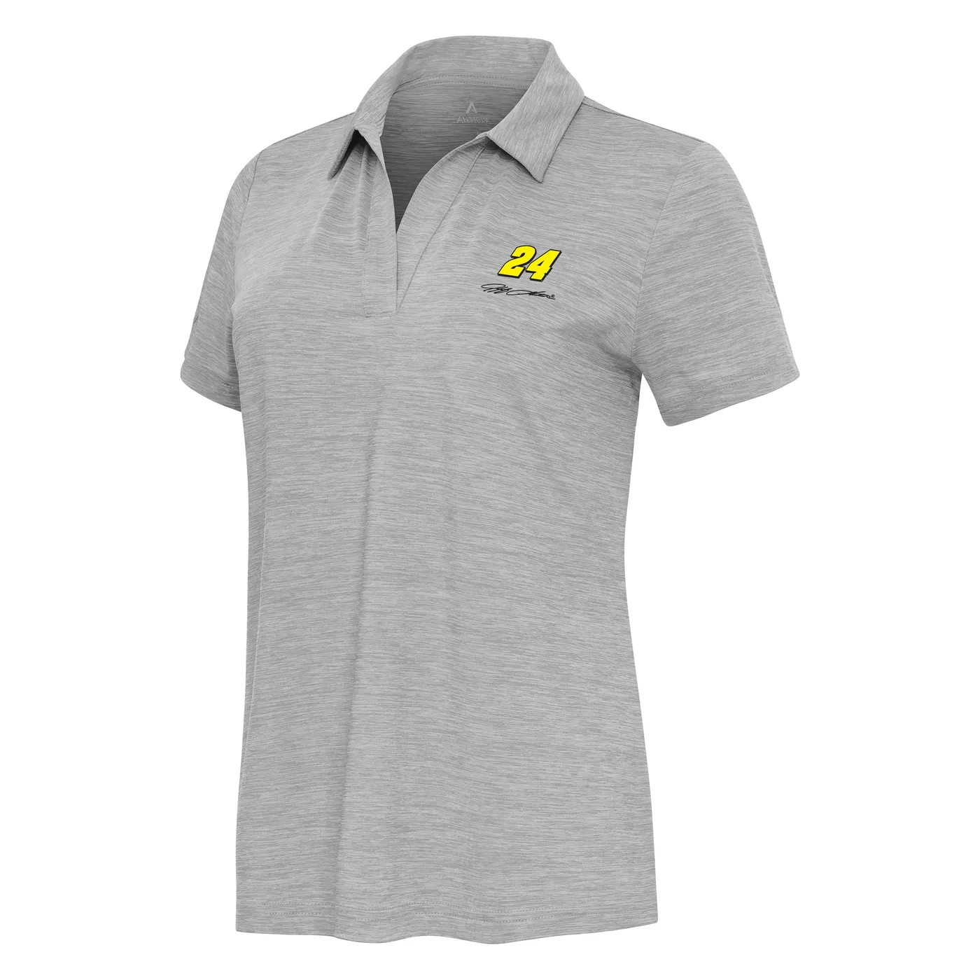 Hendrick Motorsports Jeff Gordon #24 Women's Layout V-Neck Polo - Grey Heather