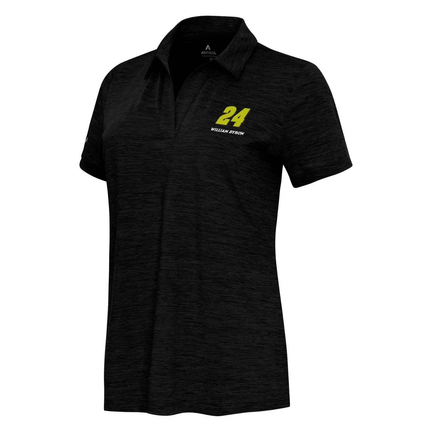Hendrick Motorsports William Byron #24 Women's Layout V-Neck Polo - Black Heather