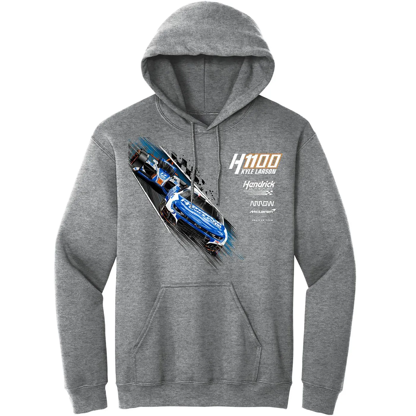 Hendrick Motorsports Kyle Larson #5/#17 2025 H1100 HendrickCars.com Dual Car Gray Hoodie