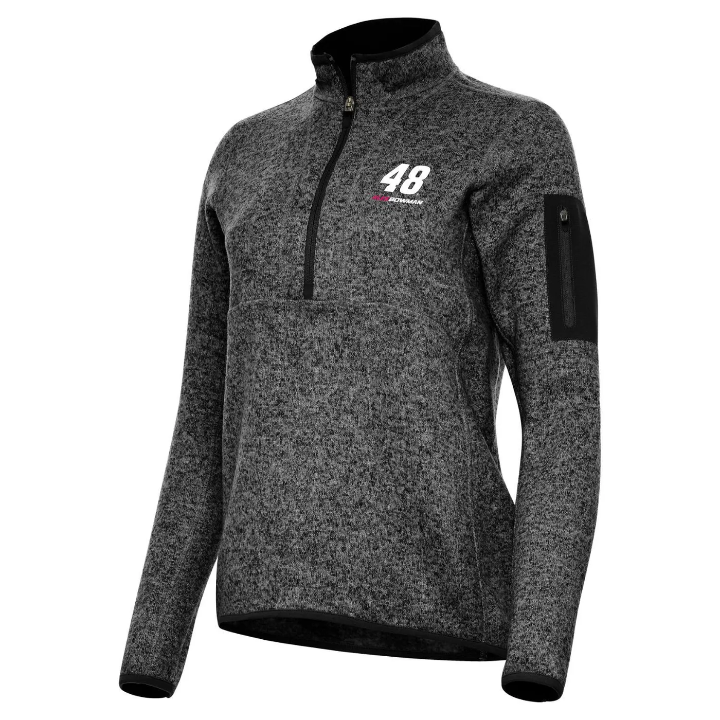 Hendrick Motorsports Alex Bowman #48 Women's Fortune 1/4 Zip Pullover - Black Heather