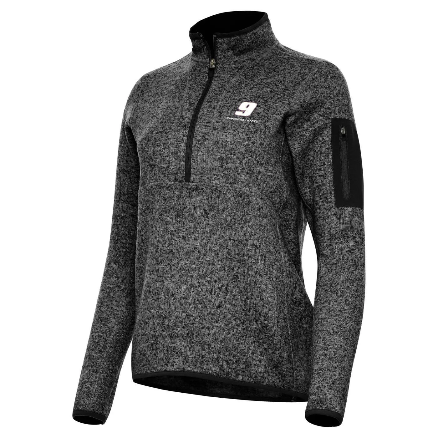 Hendrick Motorsports Chase Elliott #9 Women's Fortune 1/4 Zip Pullover - Black Heather