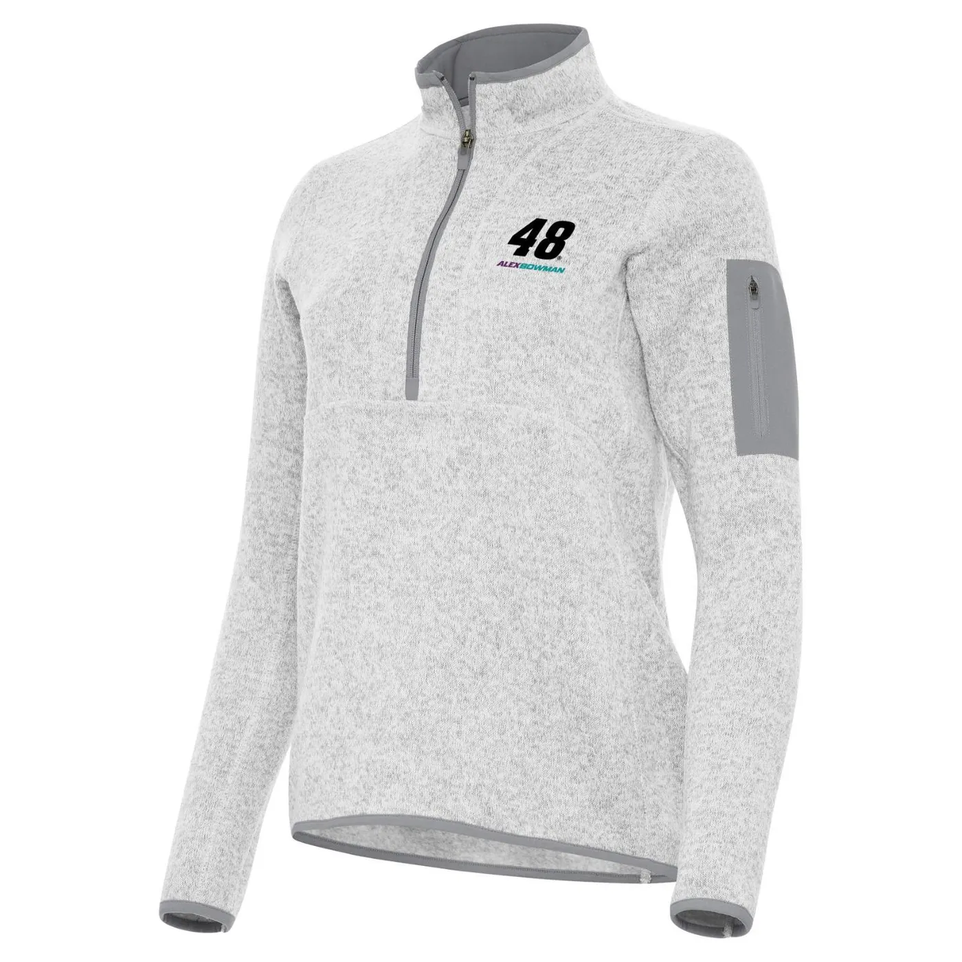 Hendrick Motorsports Alex Bowman #48 Women's Fortune 1/4 Zip Pullover - Light Grey Heather