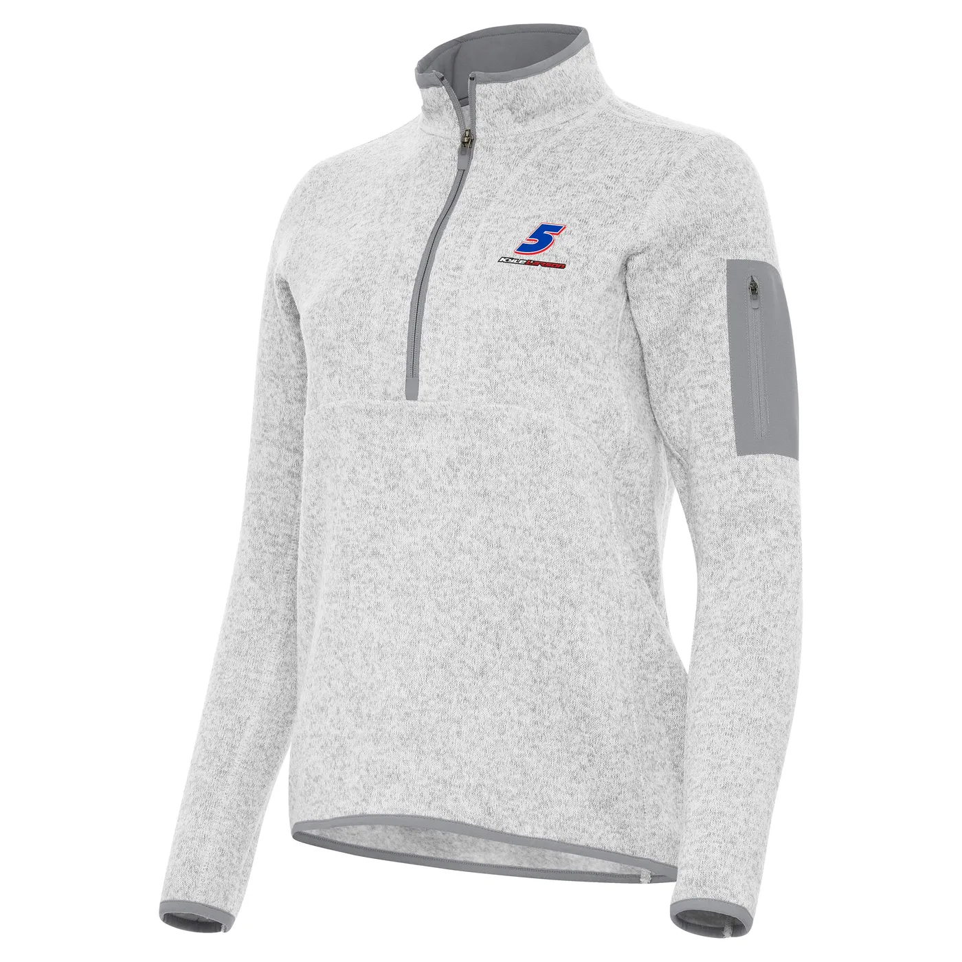 Hendrick Motorsports Kyle Larson #5 Women's Fortune 1/4 Zip Pullover - Light Grey Heather