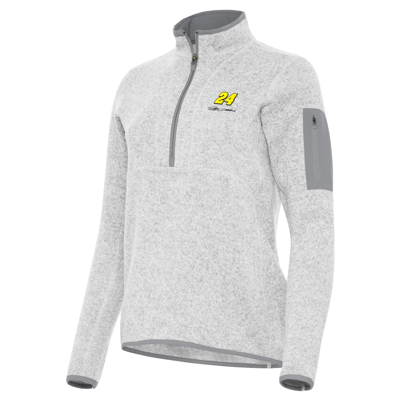 Hendrick Motorsports Jeff Gordon #24 Women's Fortune 1/4 Zip Pullover - Light Grey Heather