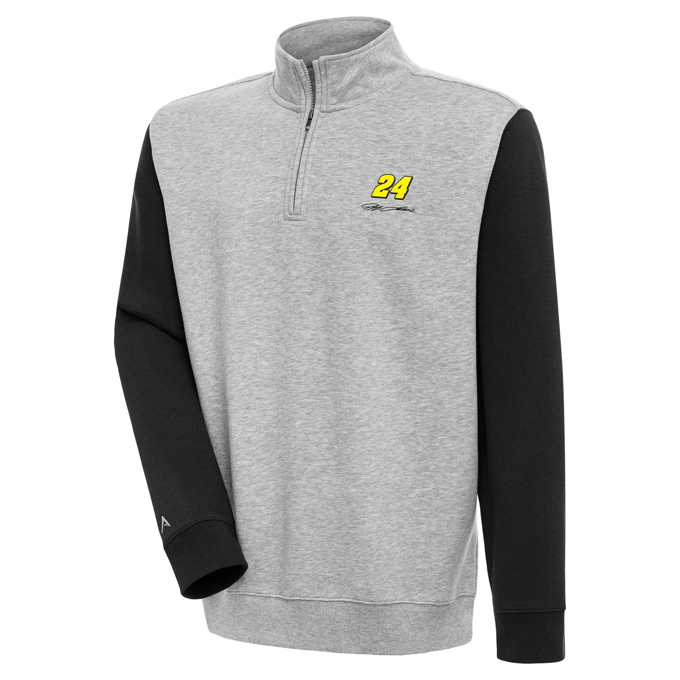 Hendrick Motorsports Jeff Gordon #24 Victory Colorblocked 1/4 Zip Pullover - Grey Heather/Black