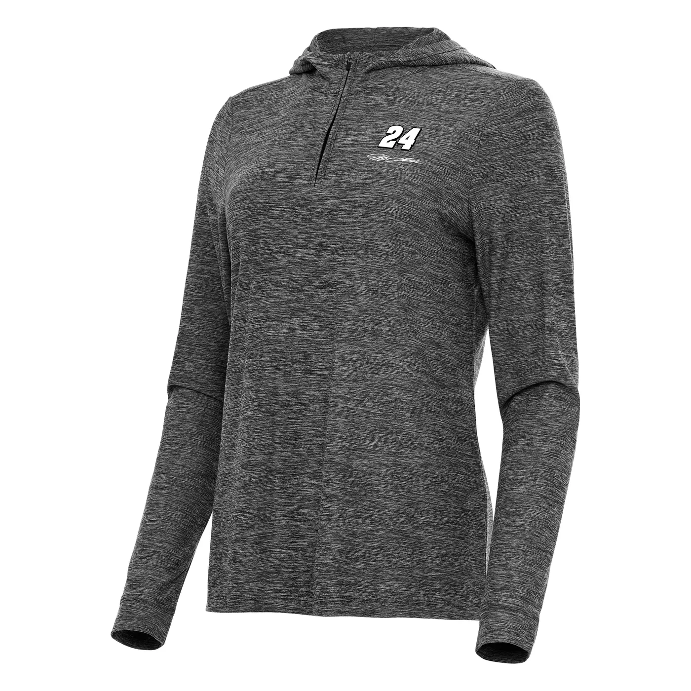 Hendrick Motorsports Jeff Gordon #24 Women's  Daybreak 1/4 Zip Hoodie - Black Heather