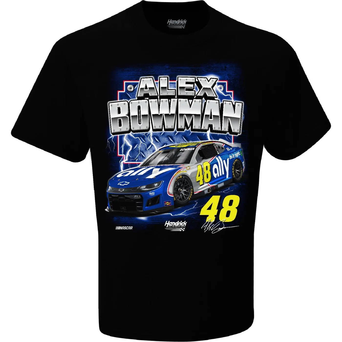 Hendrick Motorsports Alex Bowman #48 2024 Ally Darlington Throwback T-shirt