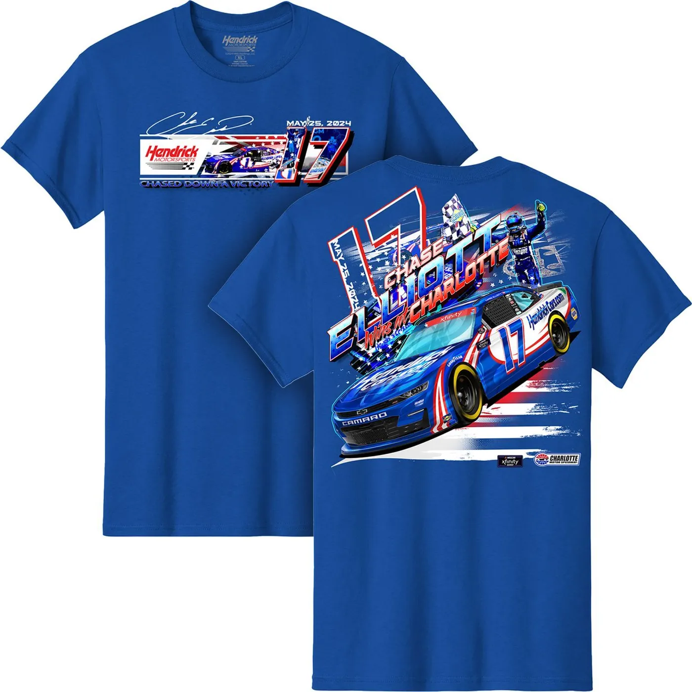 Hendrick Motorsports Chase Elliott #17 2024 NXS Charlotte Spring RACE WIN T-shirt