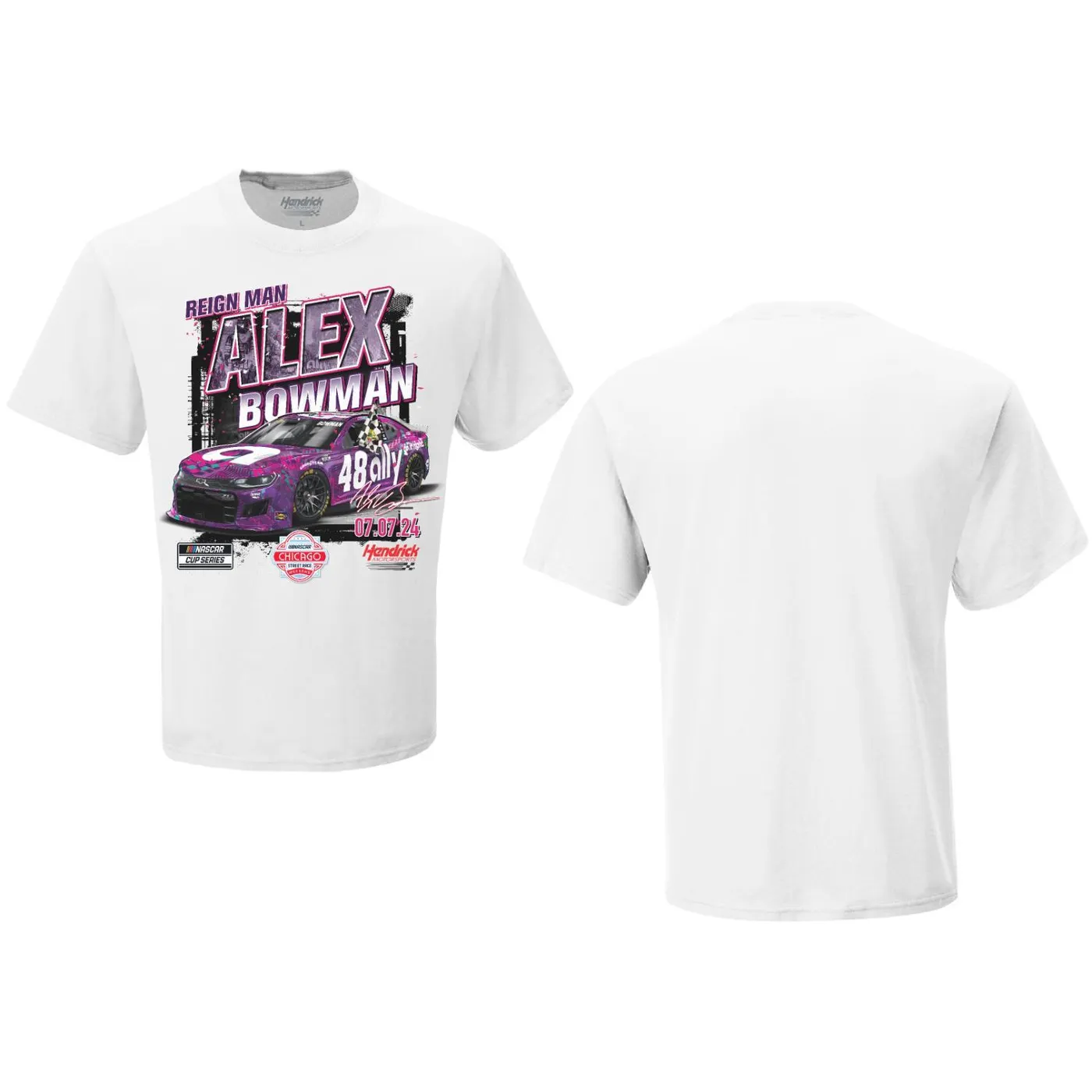 Hendrick Motorsports Alex Bowman #48 2024 Chicago Street    RACE WIN T-shirt