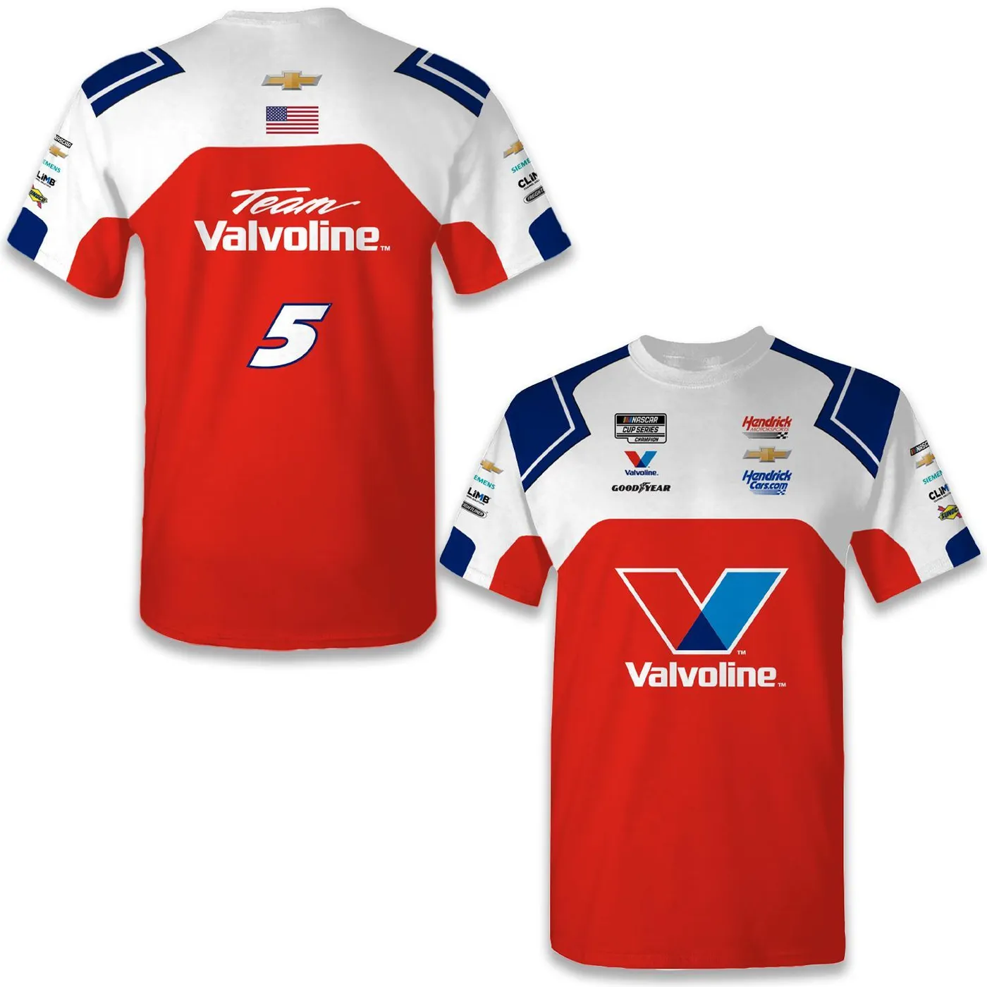 Hendrick Motorsports Kyle Larson #5 2025 Valvoline Sublimated Uniform T-shirt