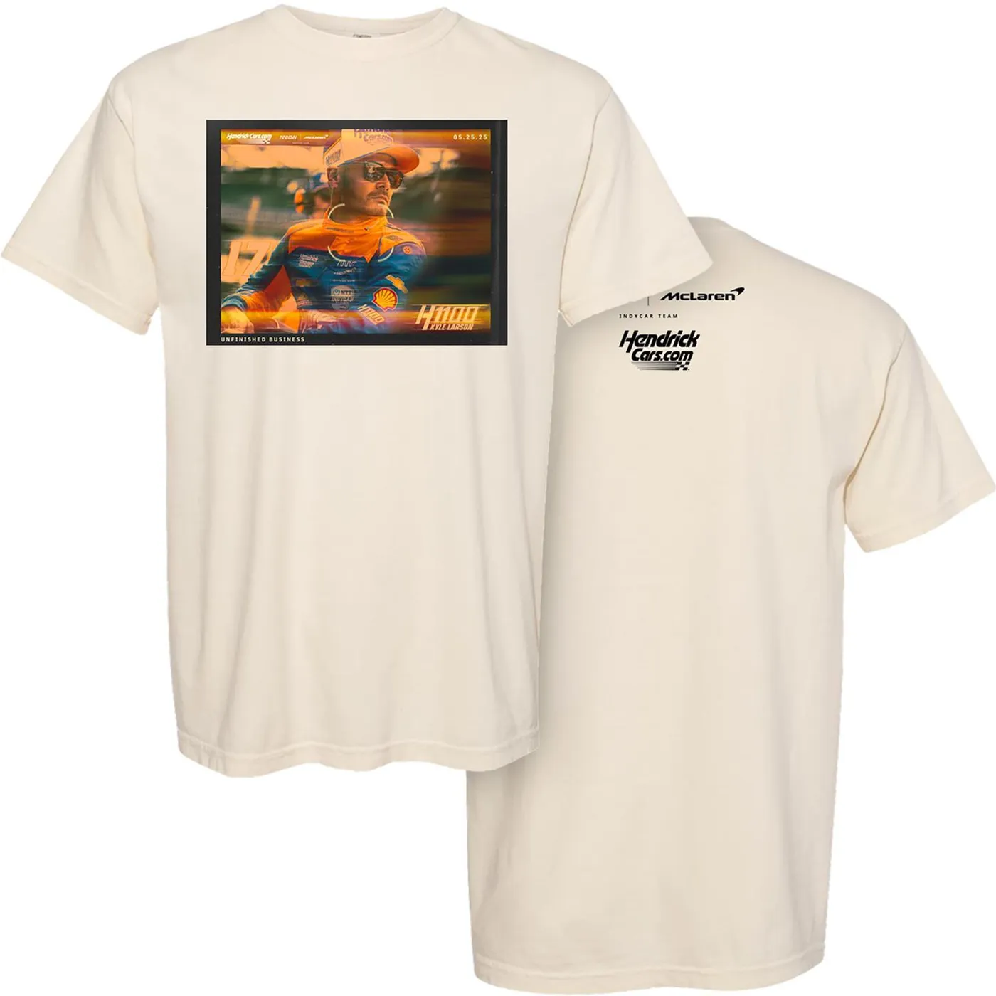 Hendrick Motorsports Kyle Larson #17 Hendrick 1100 Arrow McLaren Indycar Team Unfinished Business T-shirt