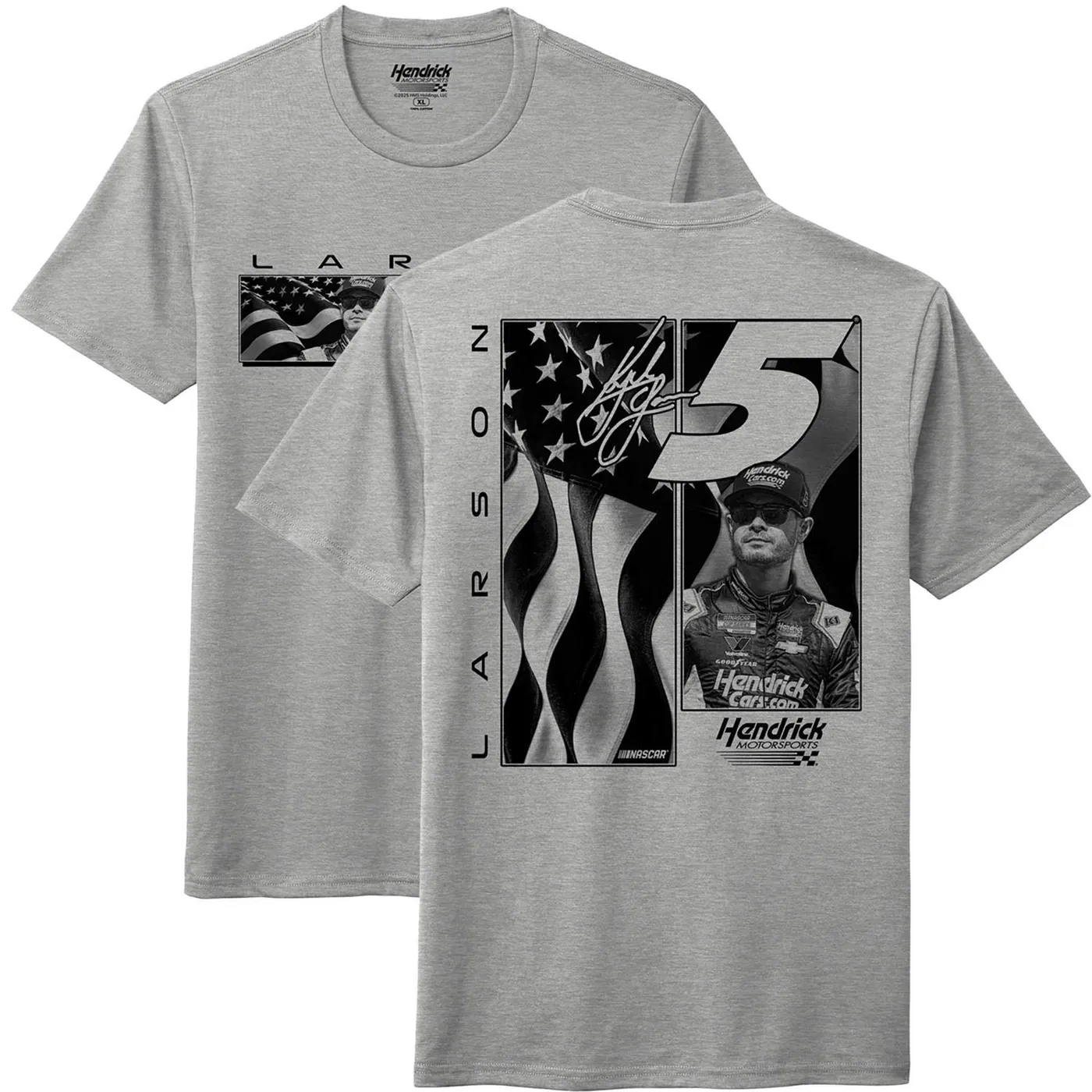 Hendrick Motorsports Kyle Larson #5 Grey Flag T-shirt