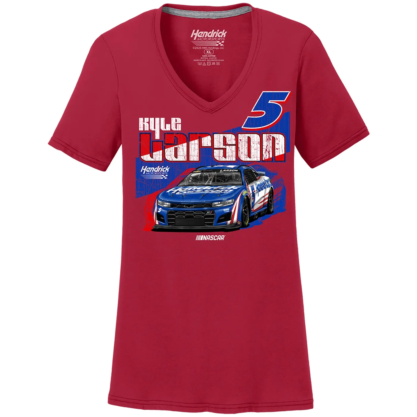 Hendrick Motorsports Kyle Larson #5 HendrickCars.com Women's  V-neck T-shirt