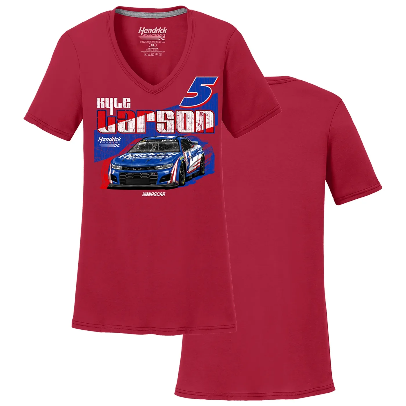 Hendrick Motorsports Kyle Larson #5 HendrickCars.com Women's  V-neck T-shirt