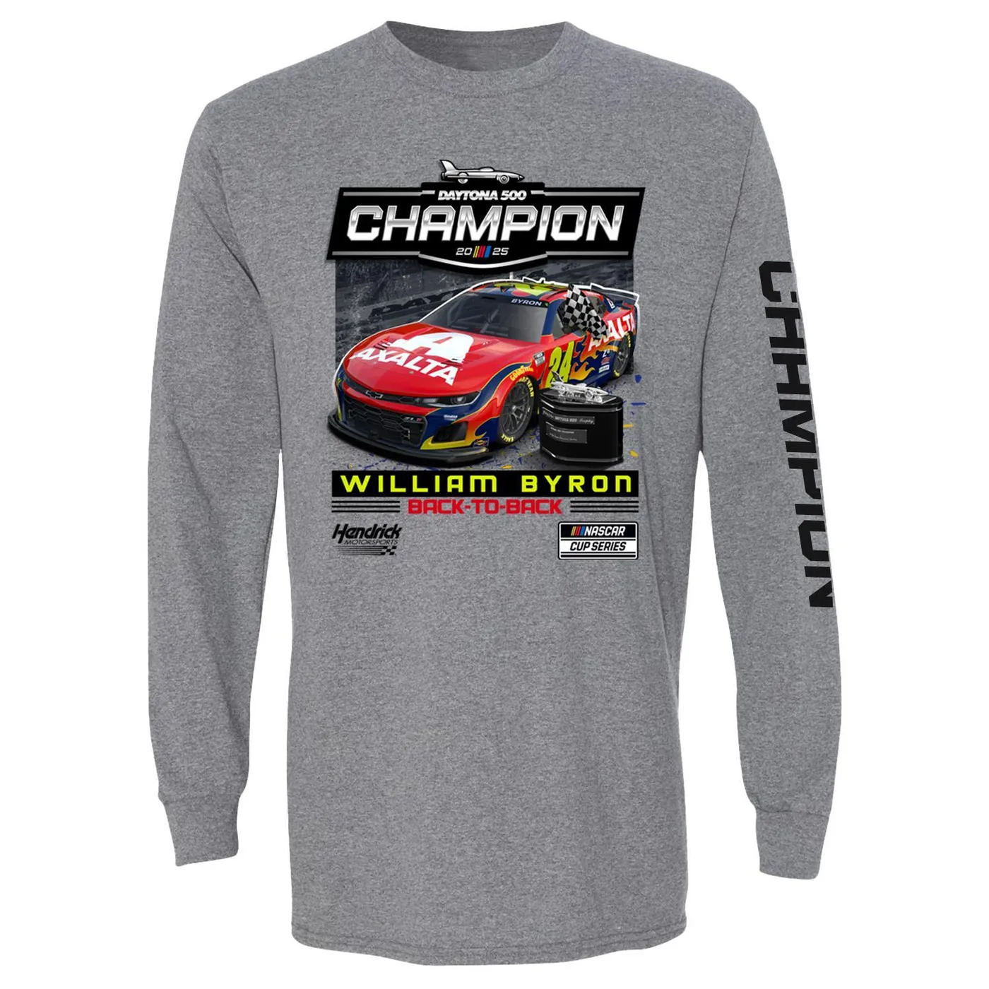 Hendrick Motorsports William Byron #24 2025 Official Daytona 500 Winner Long Sleeve T-shirt