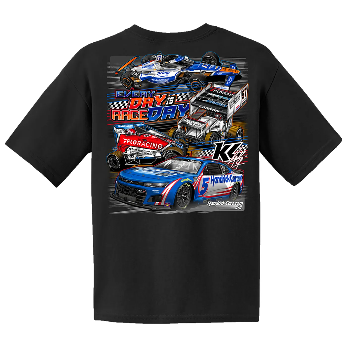 Hendrick Motorsports Kyle Larson #5 2025 HendrickCars.com Every Day is Race Day Youth T-shirt