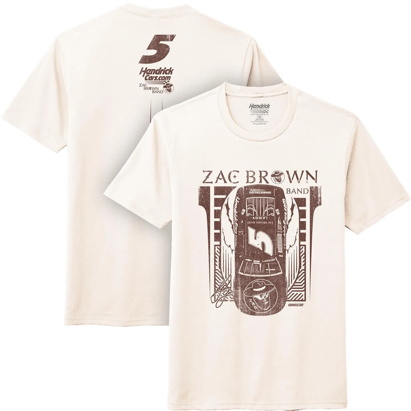 Hendrick Motorsports Kyle Larson #5 HendrickCars.com / Zac Brown Band Natural T-shirt