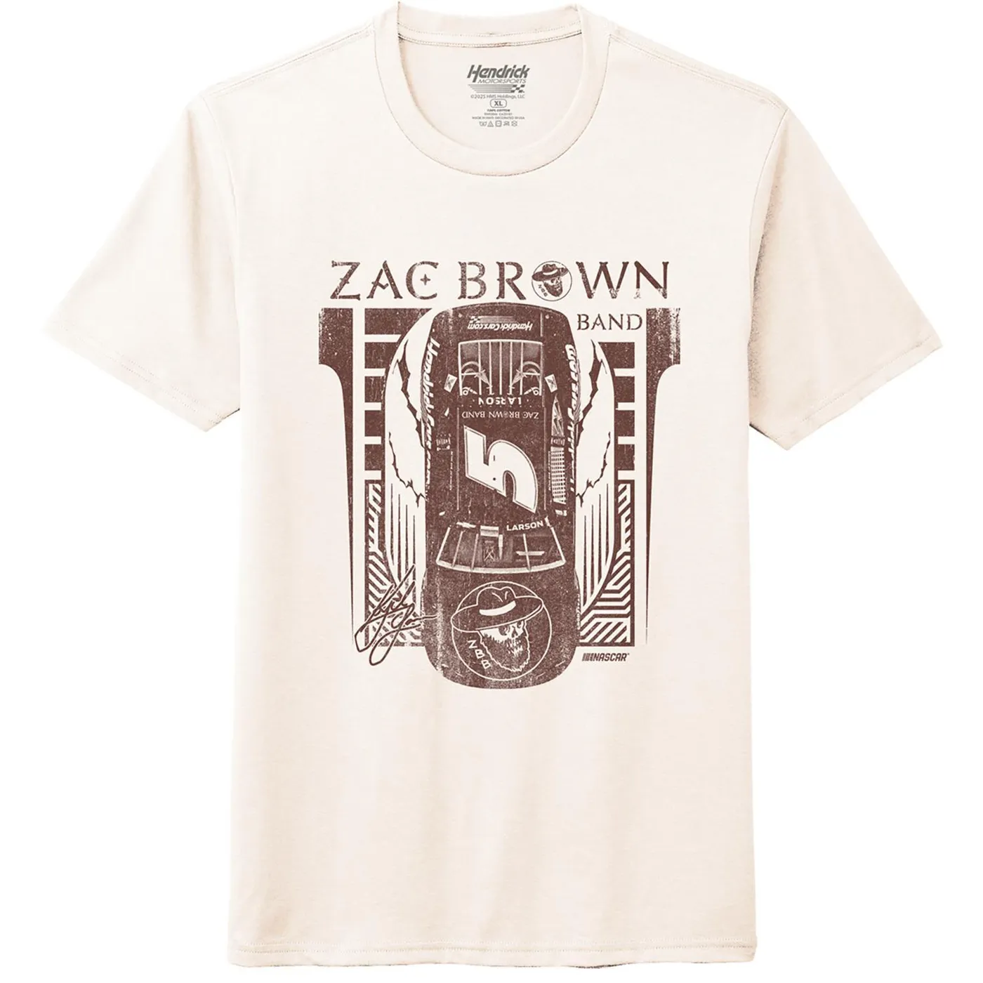 Hendrick Motorsports Kyle Larson #5 HendrickCars.com / Zac Brown Band Natural T-shirt