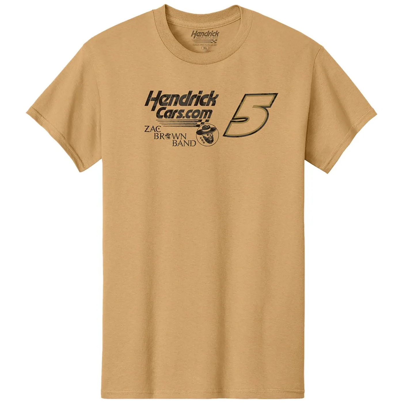 Hendrick Motorsports Kyle Larson #5 HendrickCars.com / Zac Brown Band Old Gold T-shirt