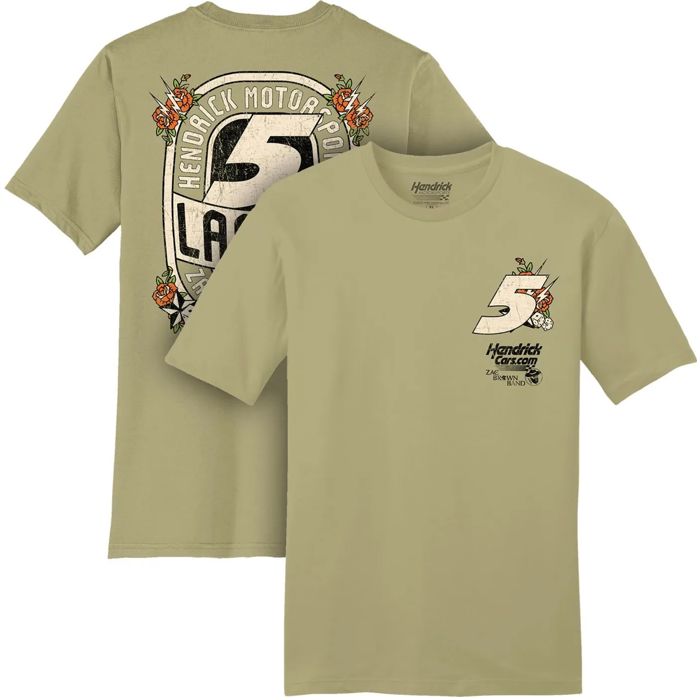 Hendrick Motorsports Kyle Larson #5 HendrickCars.com / Zac Brown Band Desert Tan T-shirt