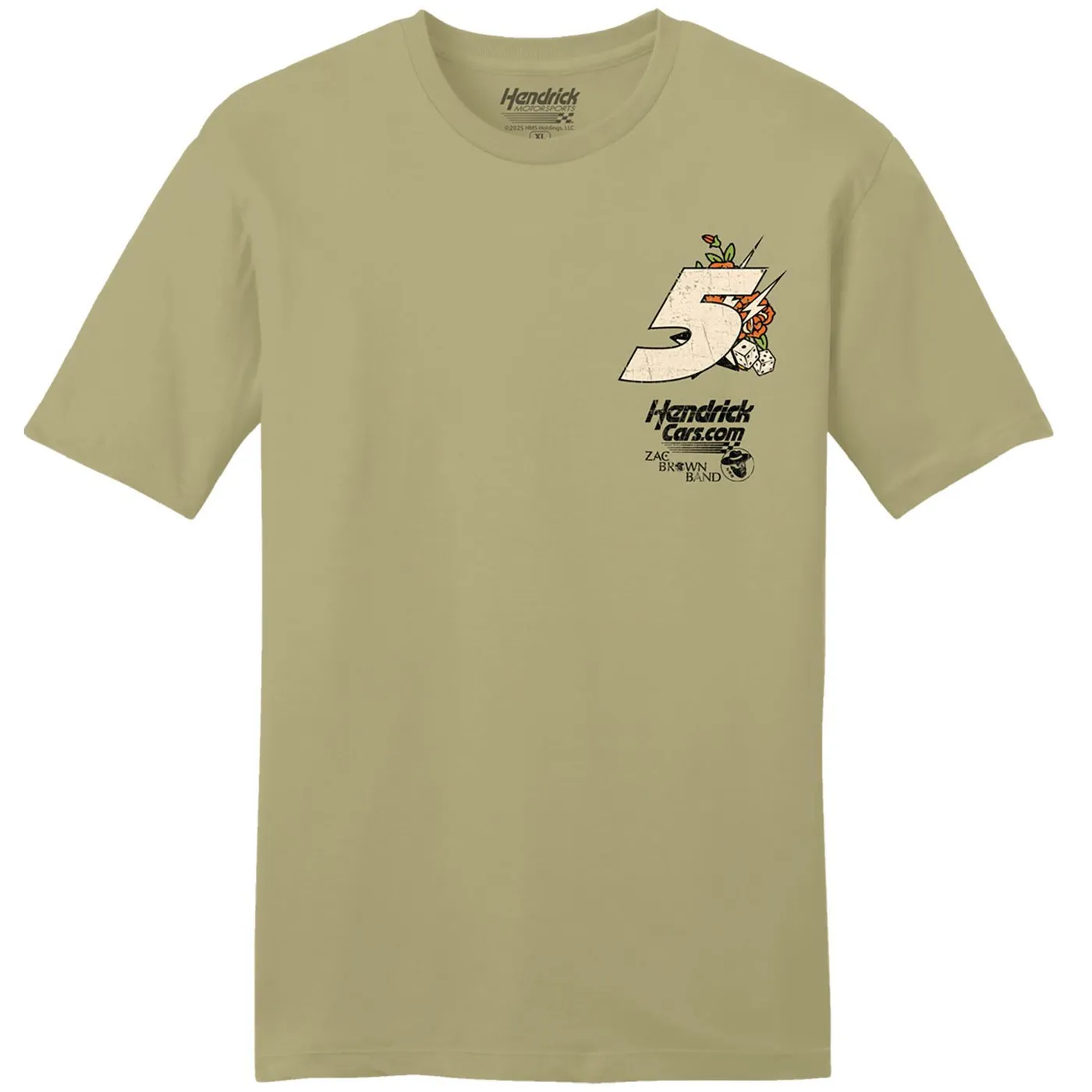 Hendrick Motorsports Kyle Larson #5 HendrickCars.com / Zac Brown Band Desert Tan T-shirt