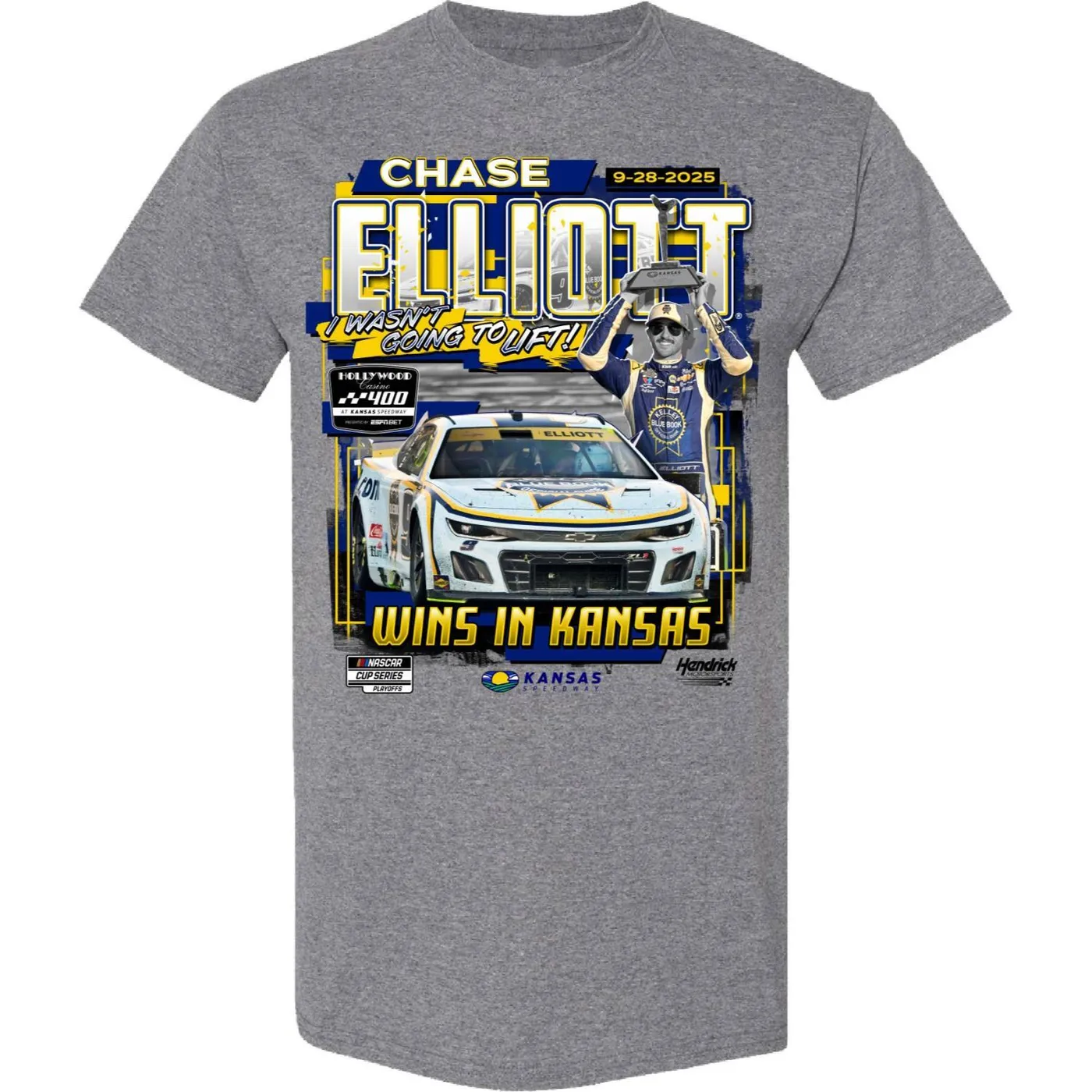 Hendrick Motorsports Chase Elliott #9 2025 Kansas 2 RACE WIN T-shirt